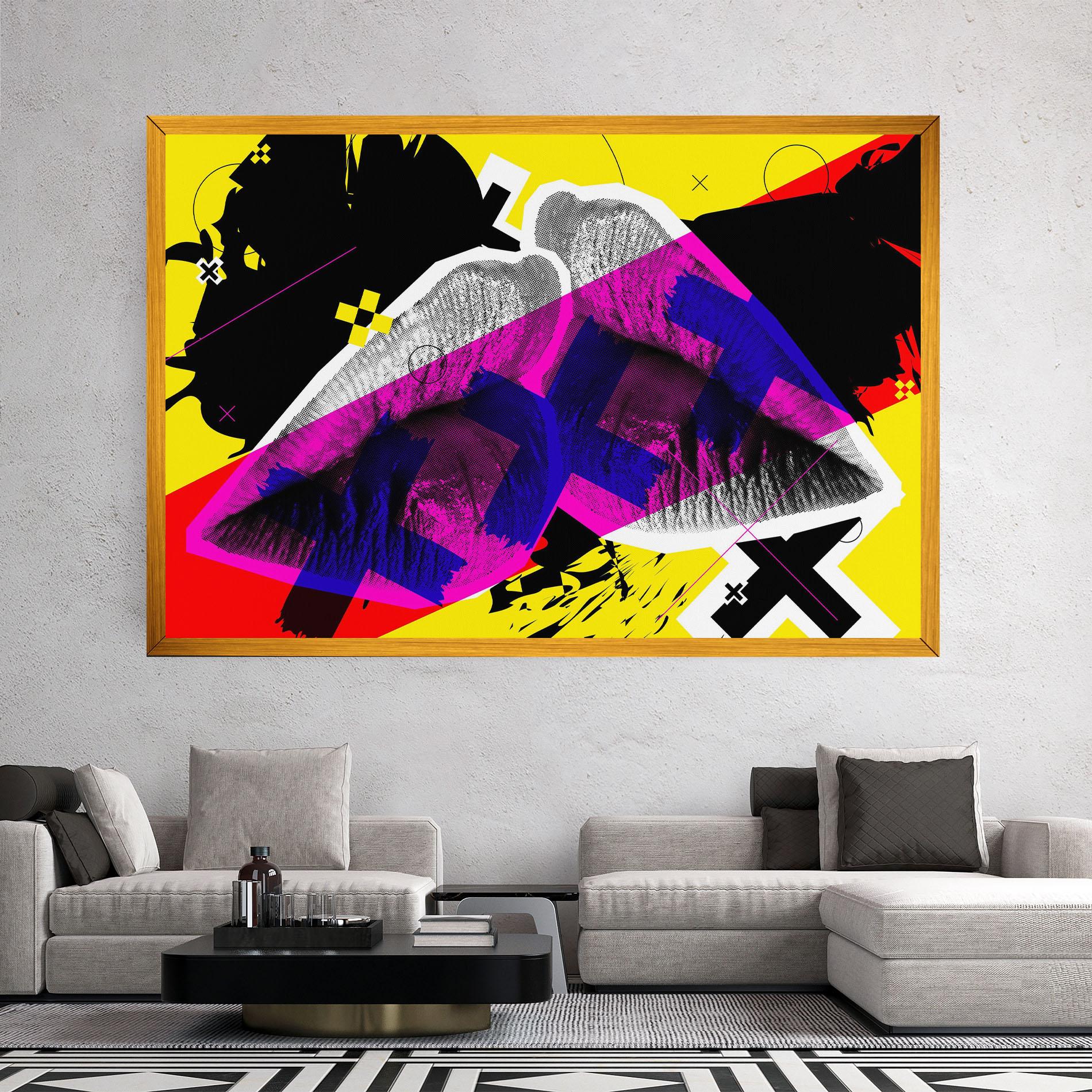 Leinwandbild Lips Purple Light mockup 2