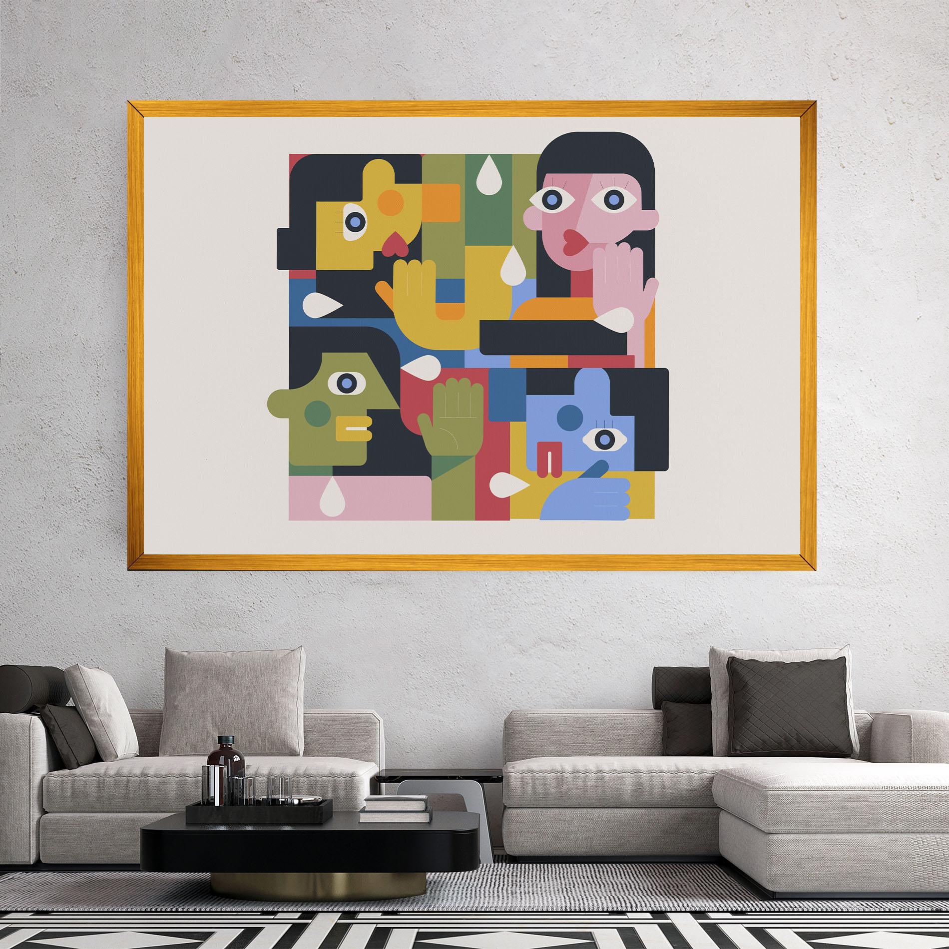 Leinwandbild Minimal People Collage mockup 2