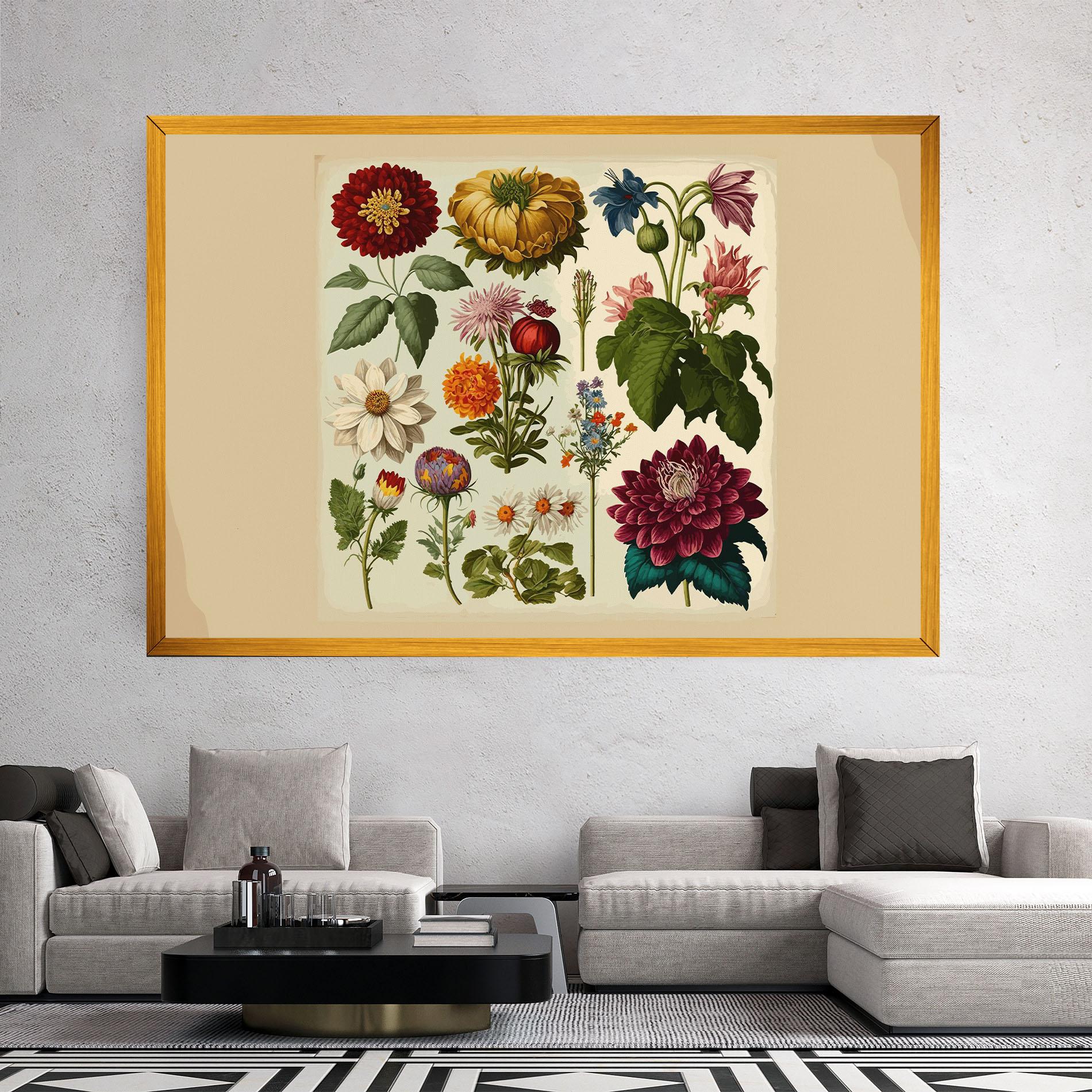 Leinwandbild Vintage Botanical mockup 2