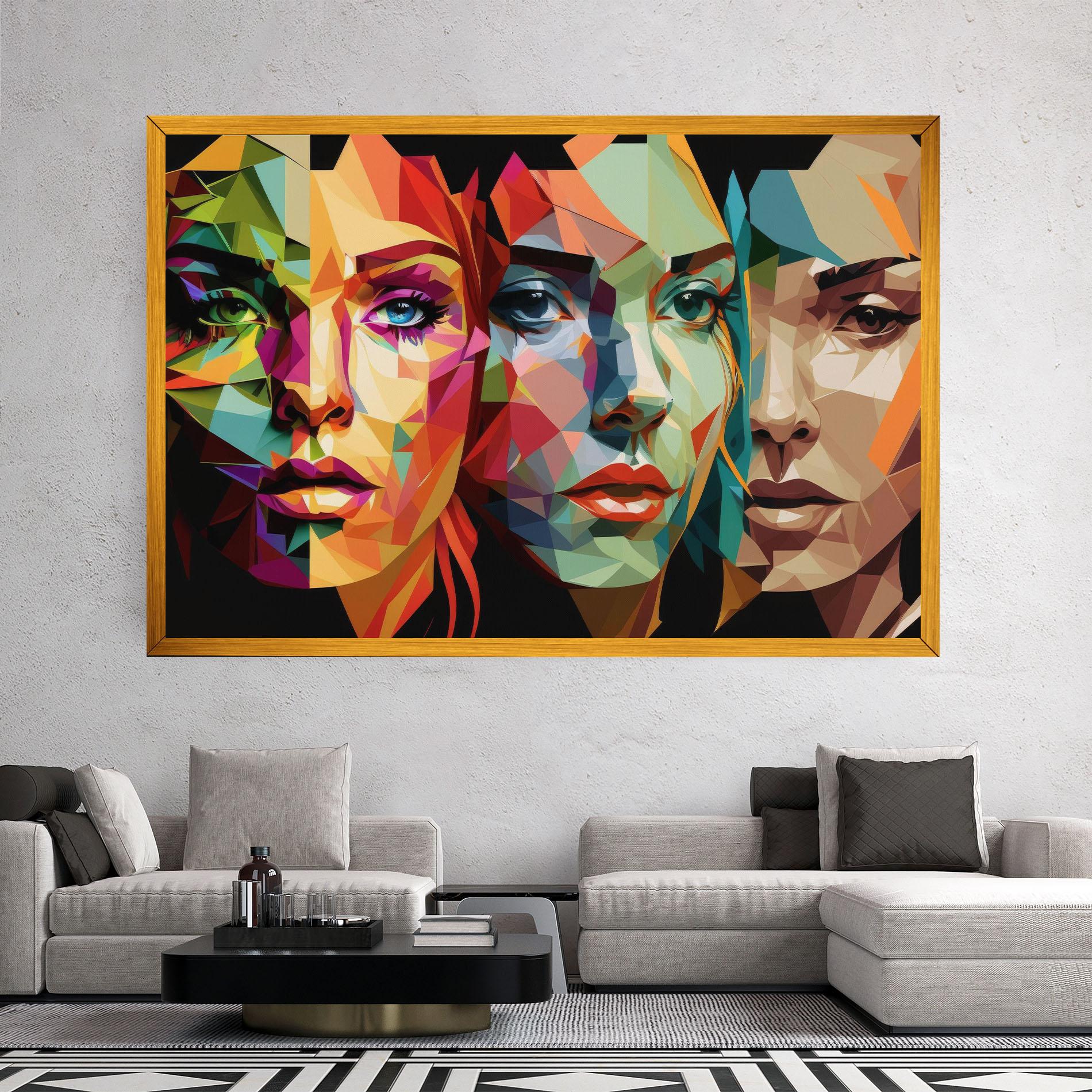 Leinwandbild Women Face Collage mockup 2