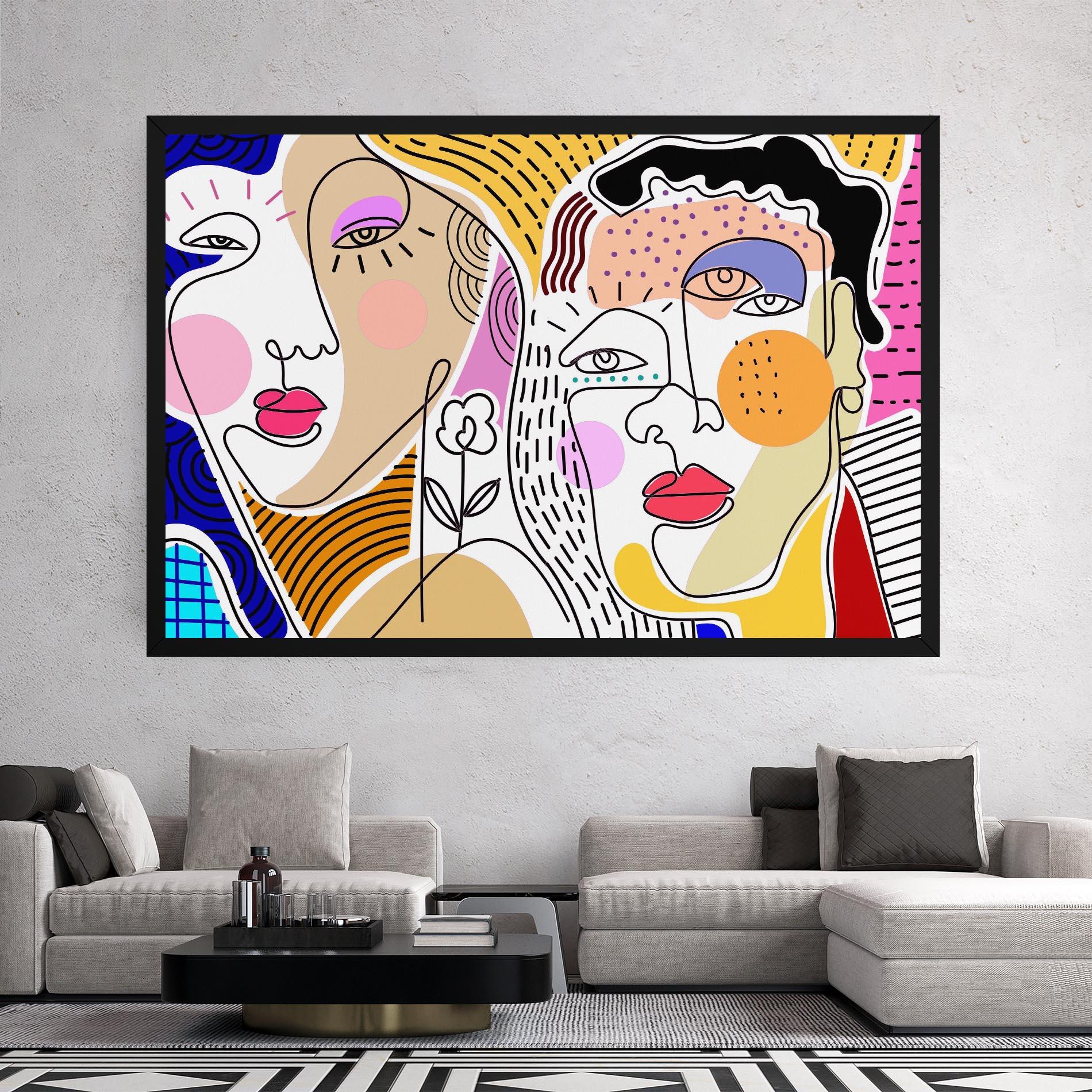 Leinwandbild Abstract Eye Face mockup 2