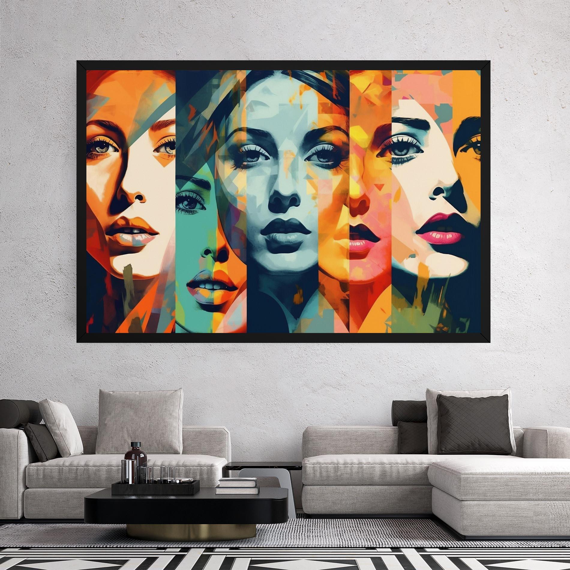 Leinwandbild Abstract Face Collage mockup 2