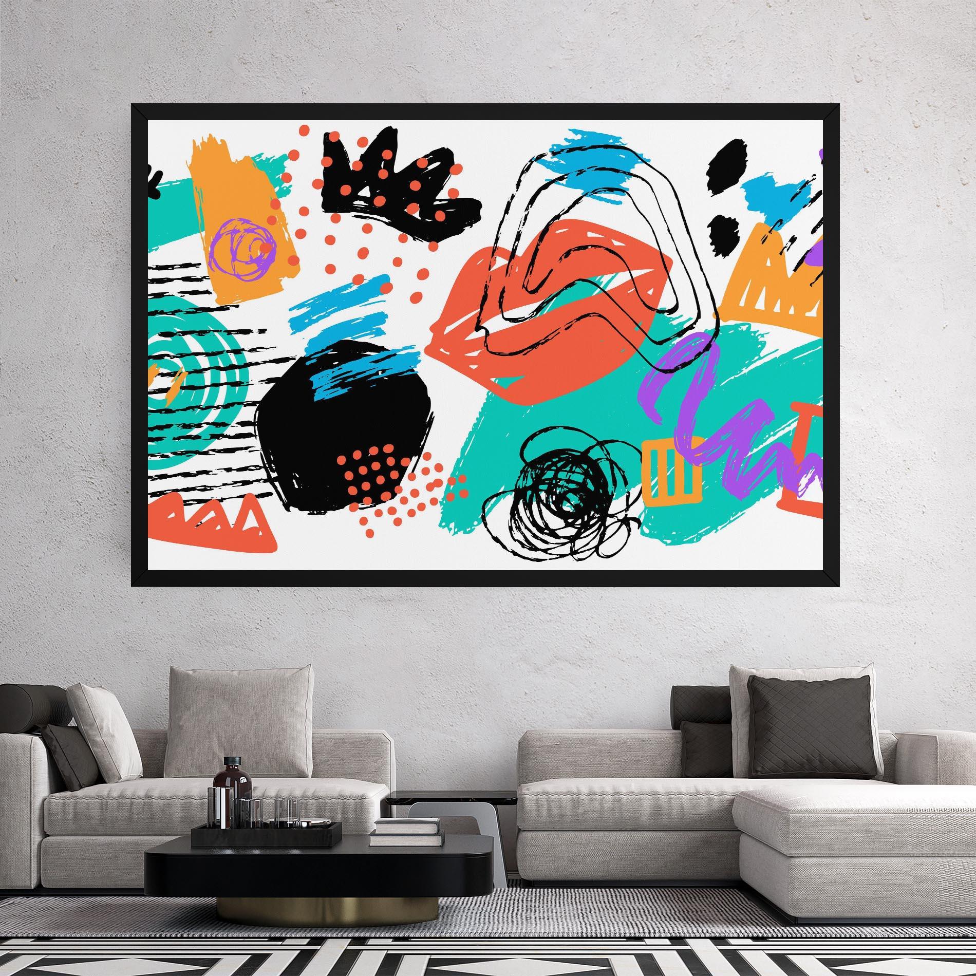 Leinwandbild Drawing Collage Art mockup 2