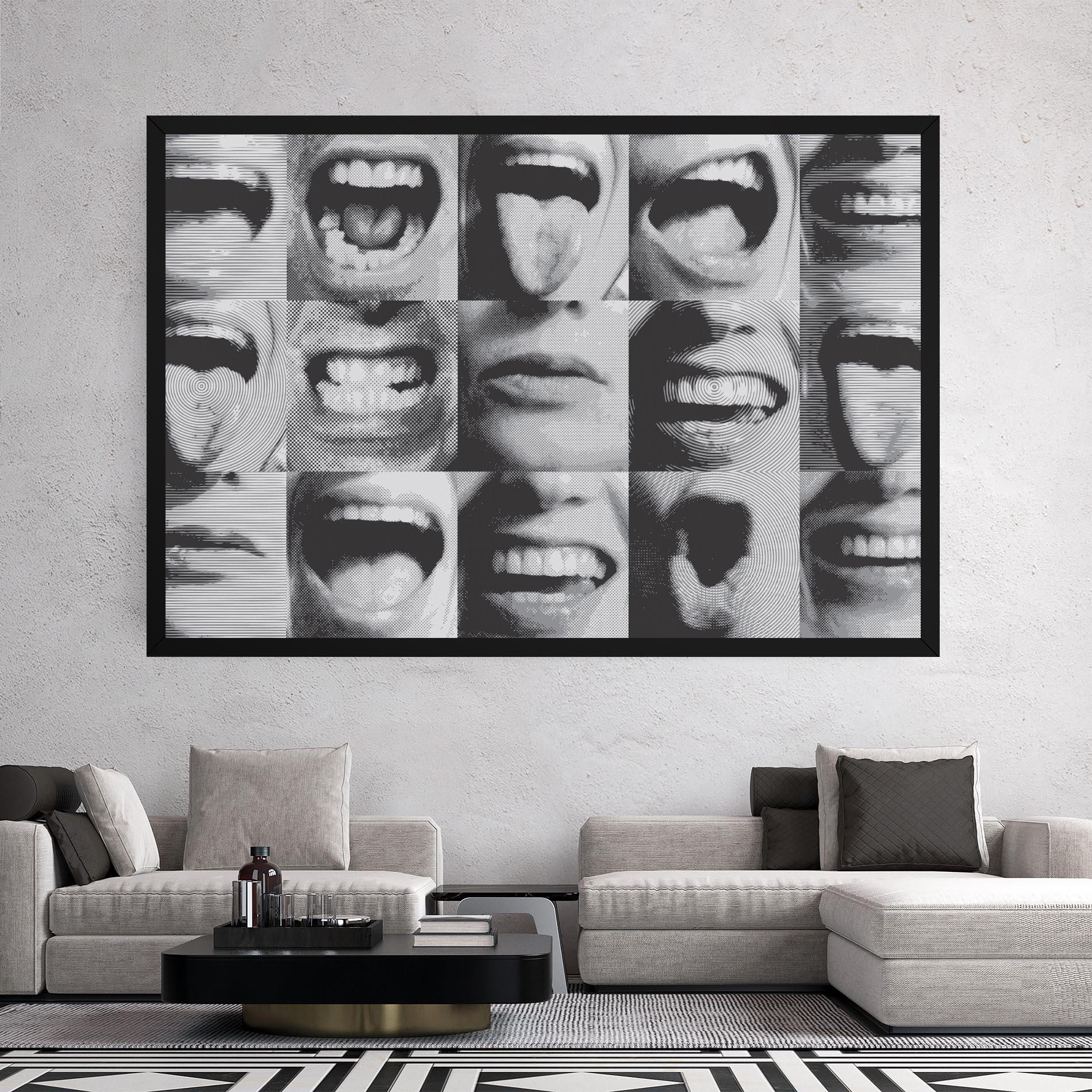 Leinwandbild Grey Mouth Collage mockup 2