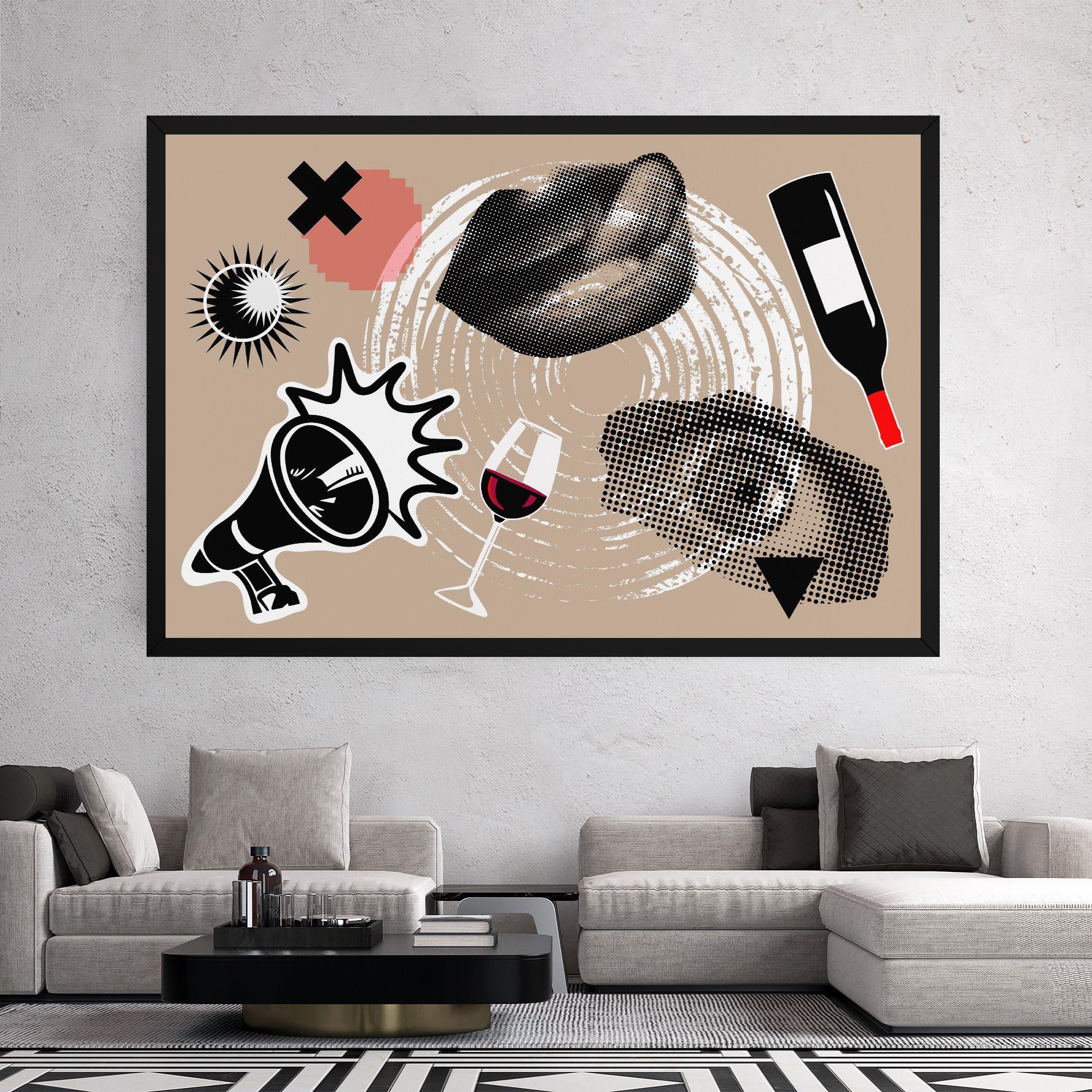 Leinwandbild Lips Mouth Collage mockup 2