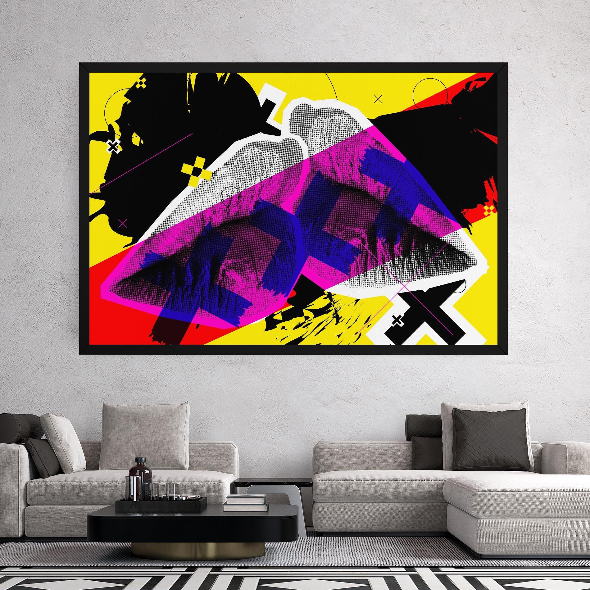 Leinwandbild Lips Purple Light mockup 2