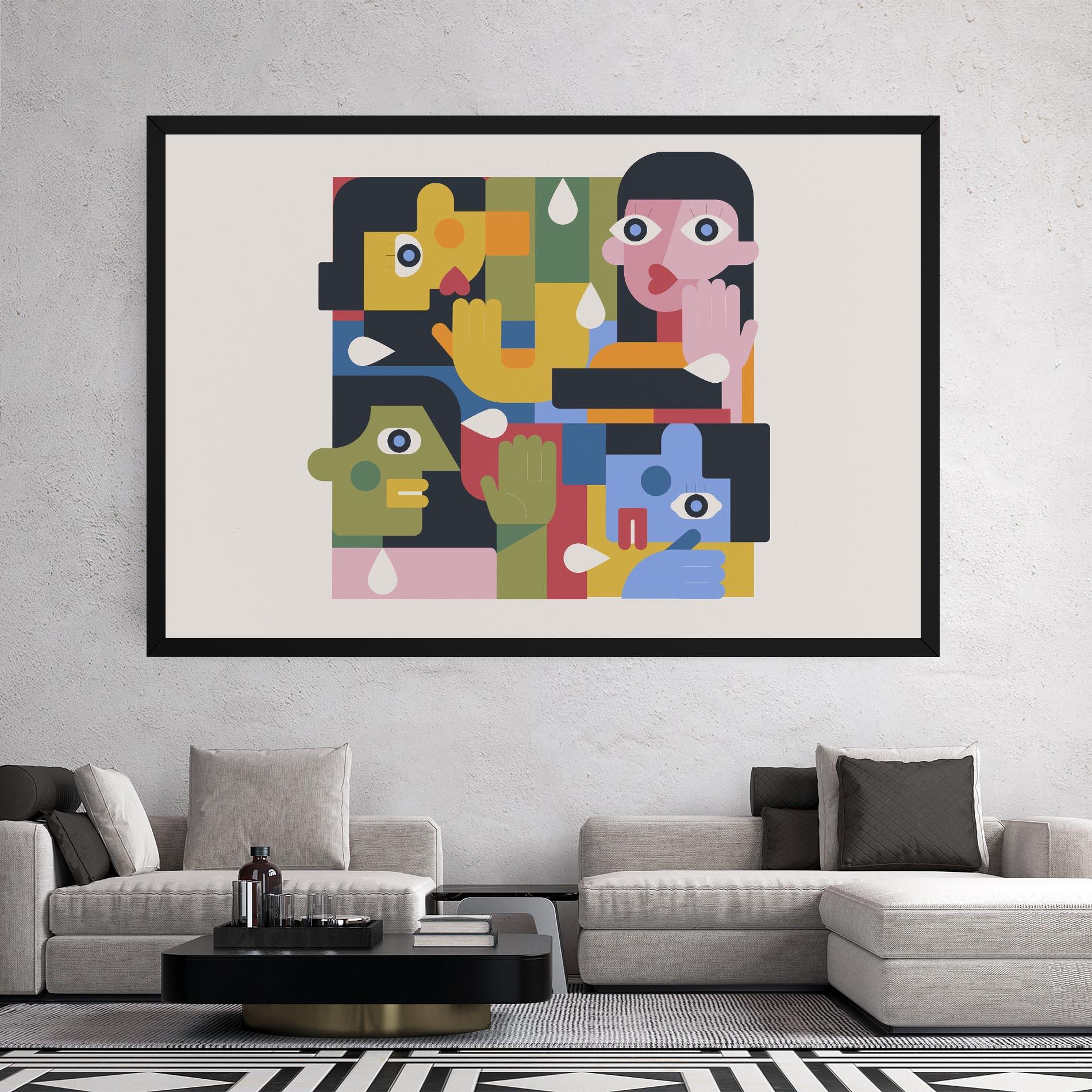 Leinwandbild Minimal People Collage mockup 2