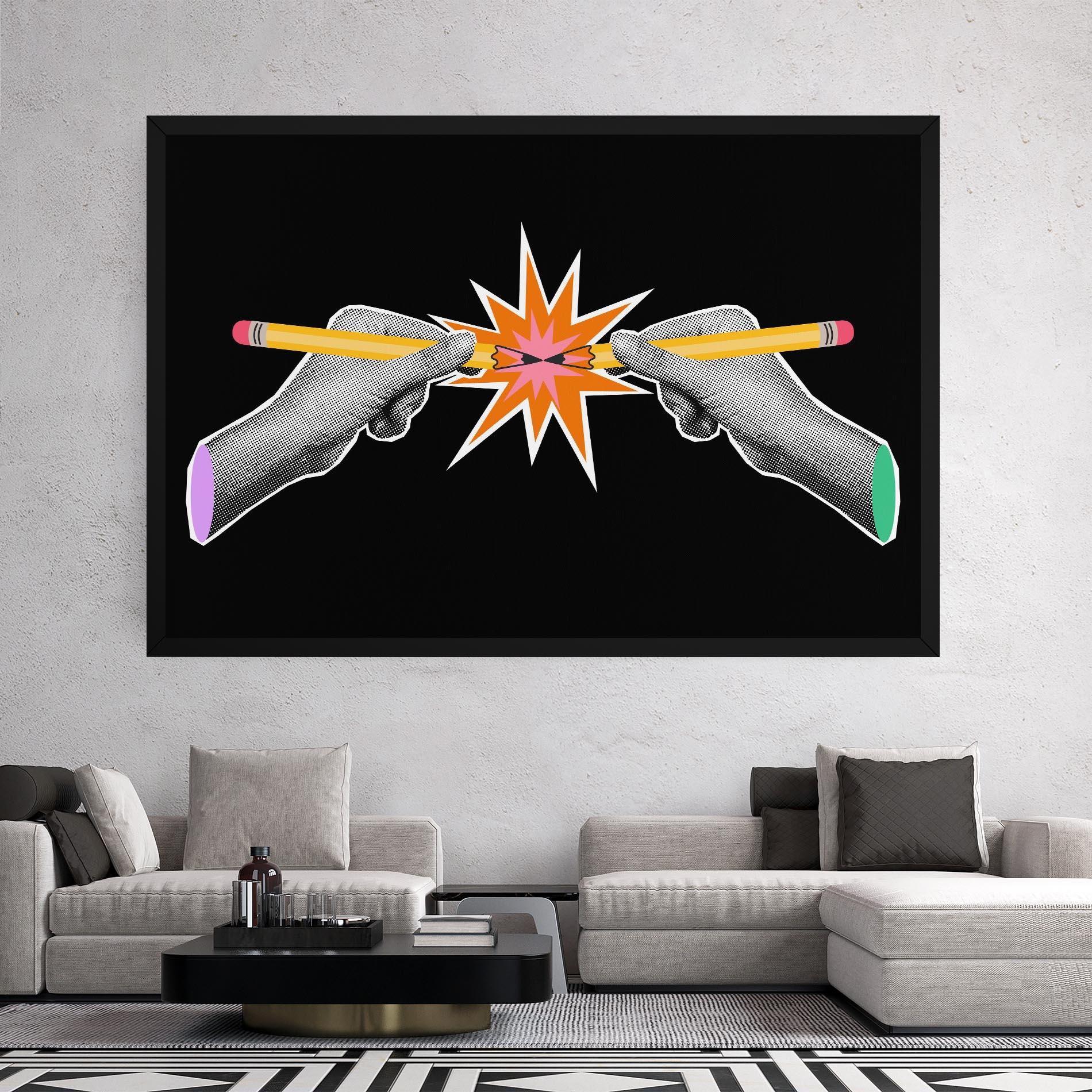 Leinwandbild Pencil Hand mockup 2