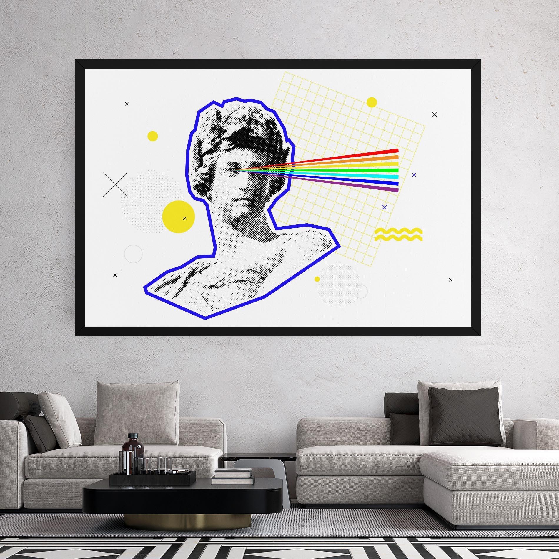 Leinwandbild Rainbow Statue mockup 2