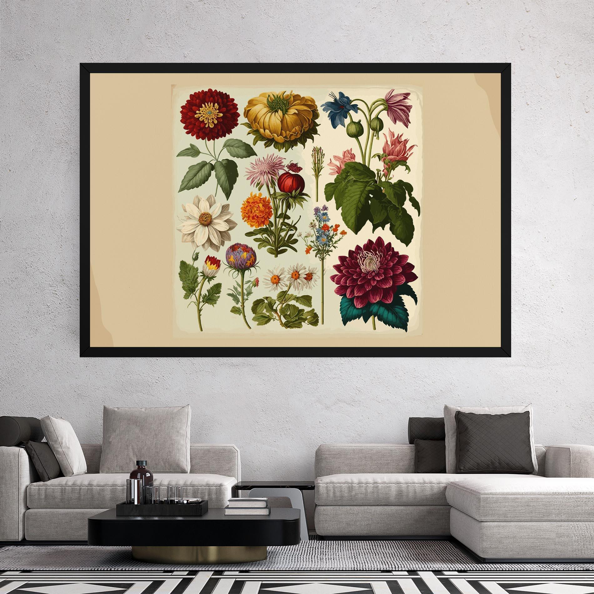 Leinwandbild Vintage Botanical mockup 2