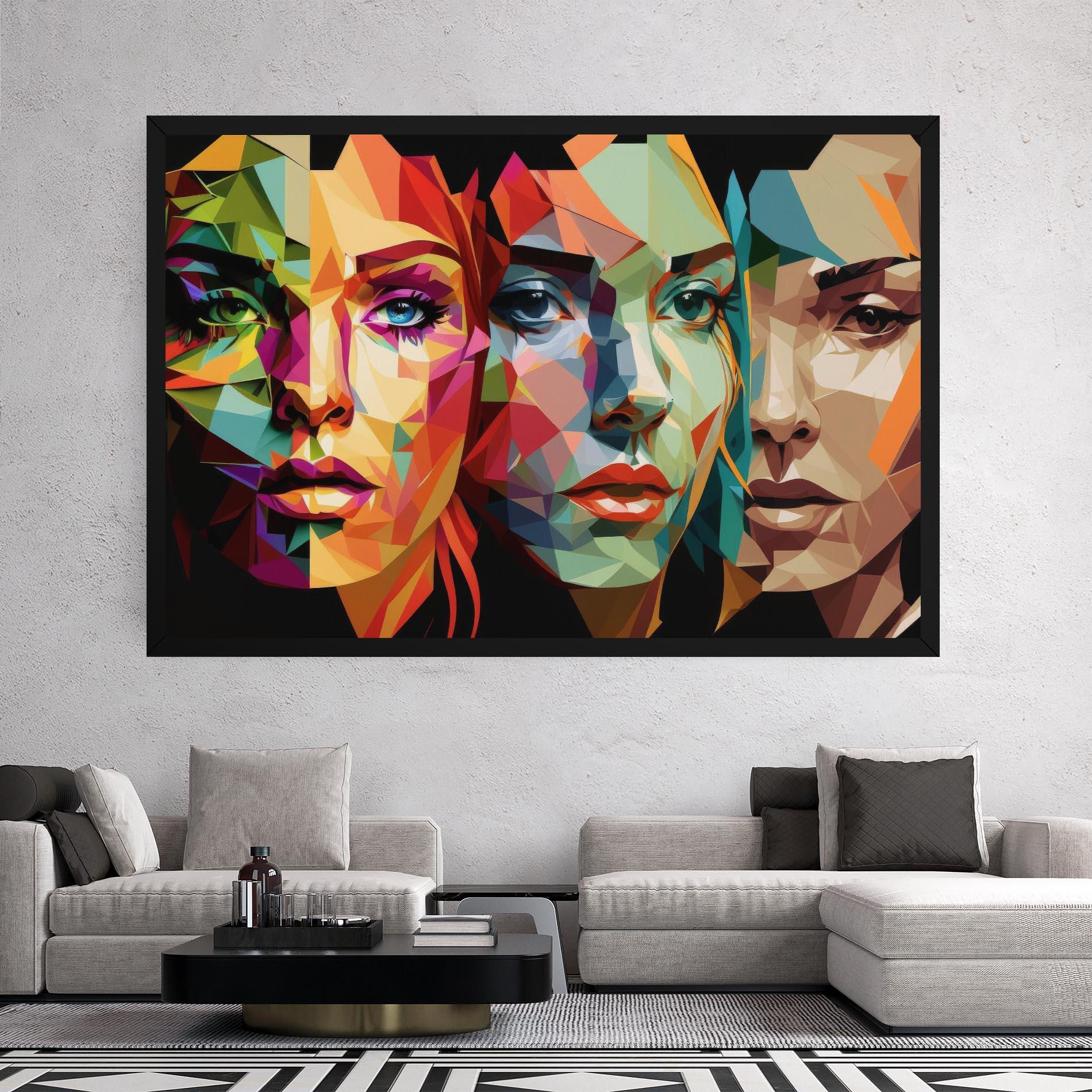 Leinwandbild Women Face Collage mockup 2