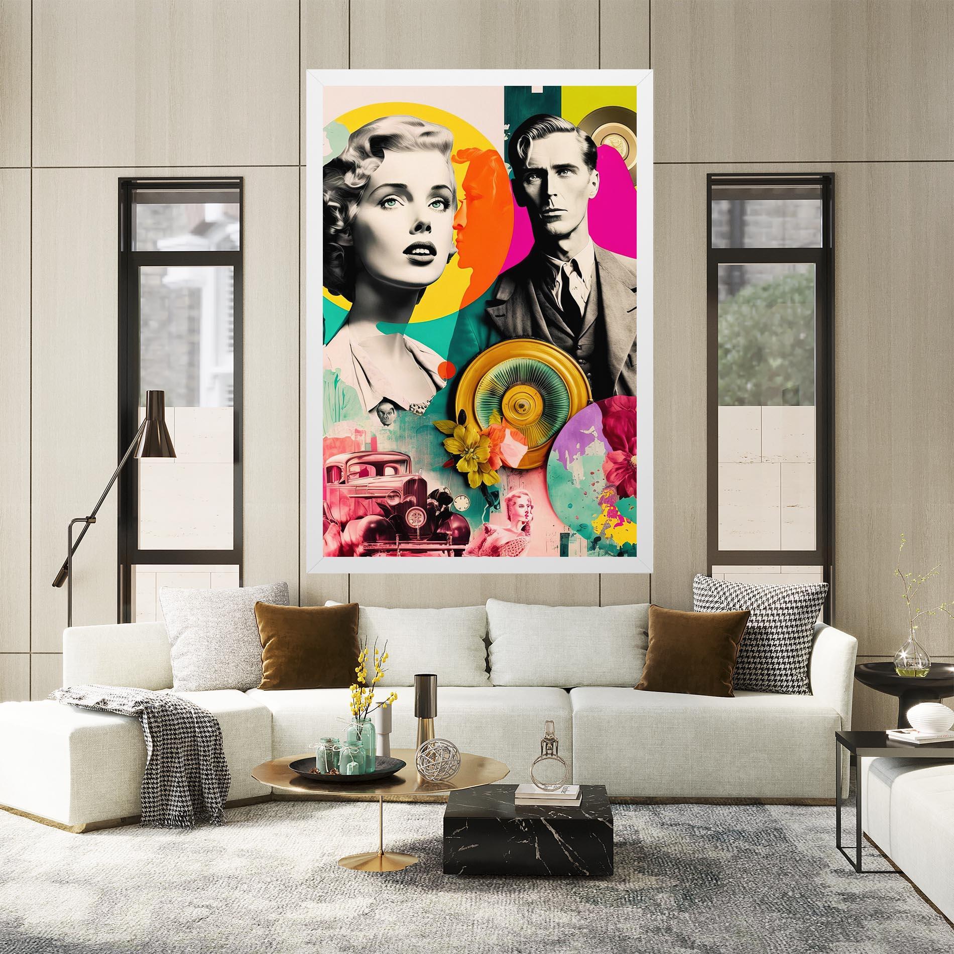 Leinwandbild 60s Retro Collage mockup 2