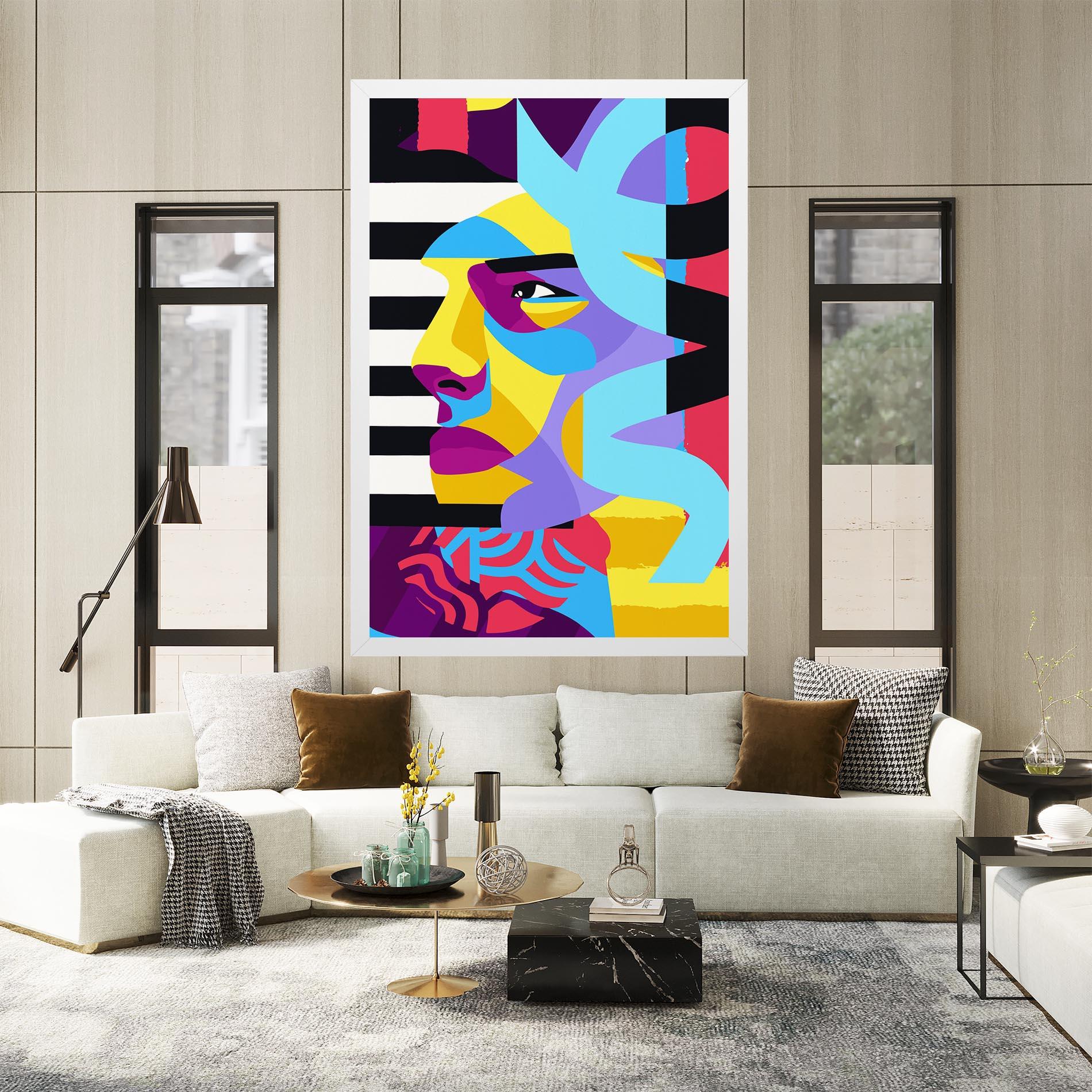 Leinwandbild Abstract Male Face mockup 2