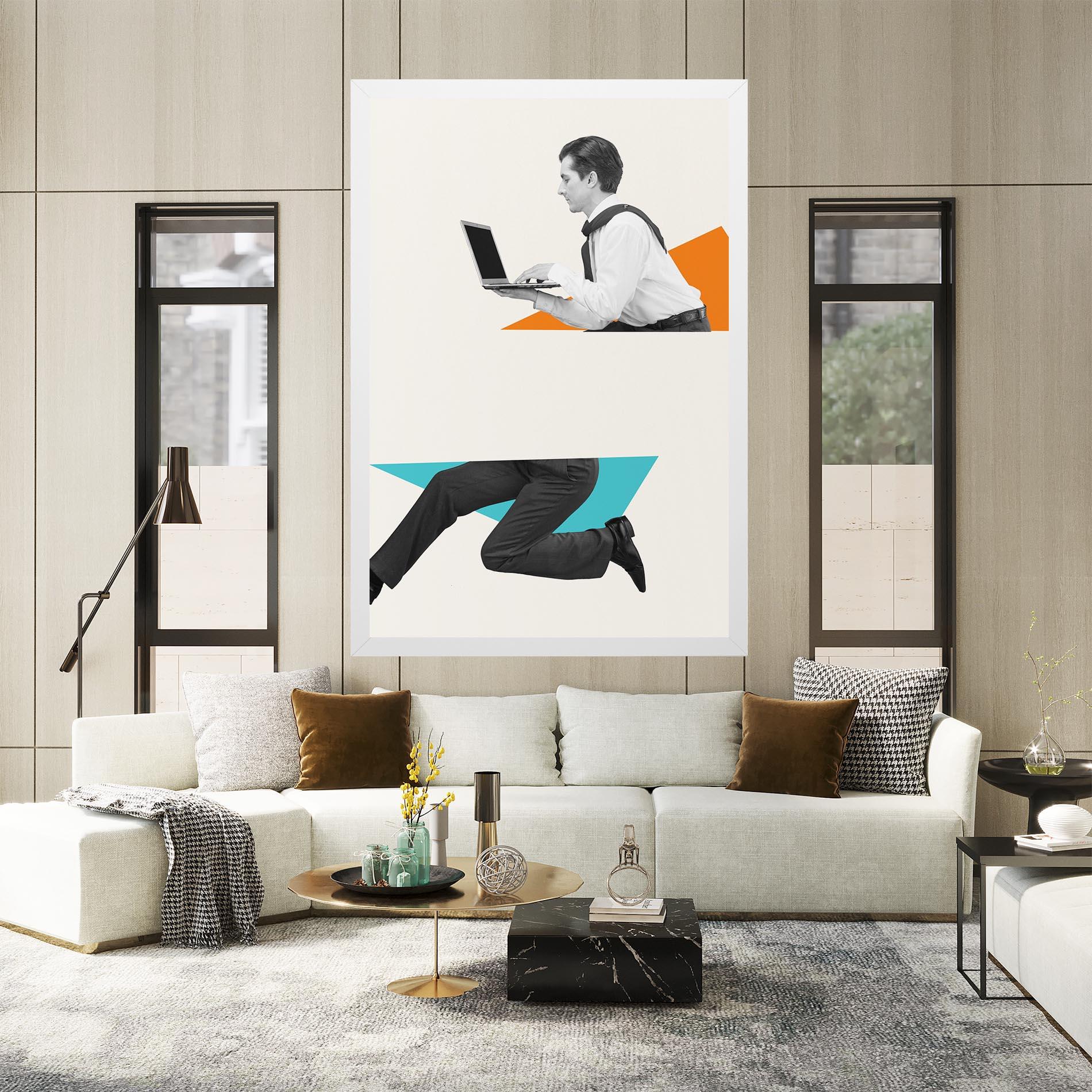 Leinwandbild Businessman Collage mockup 2