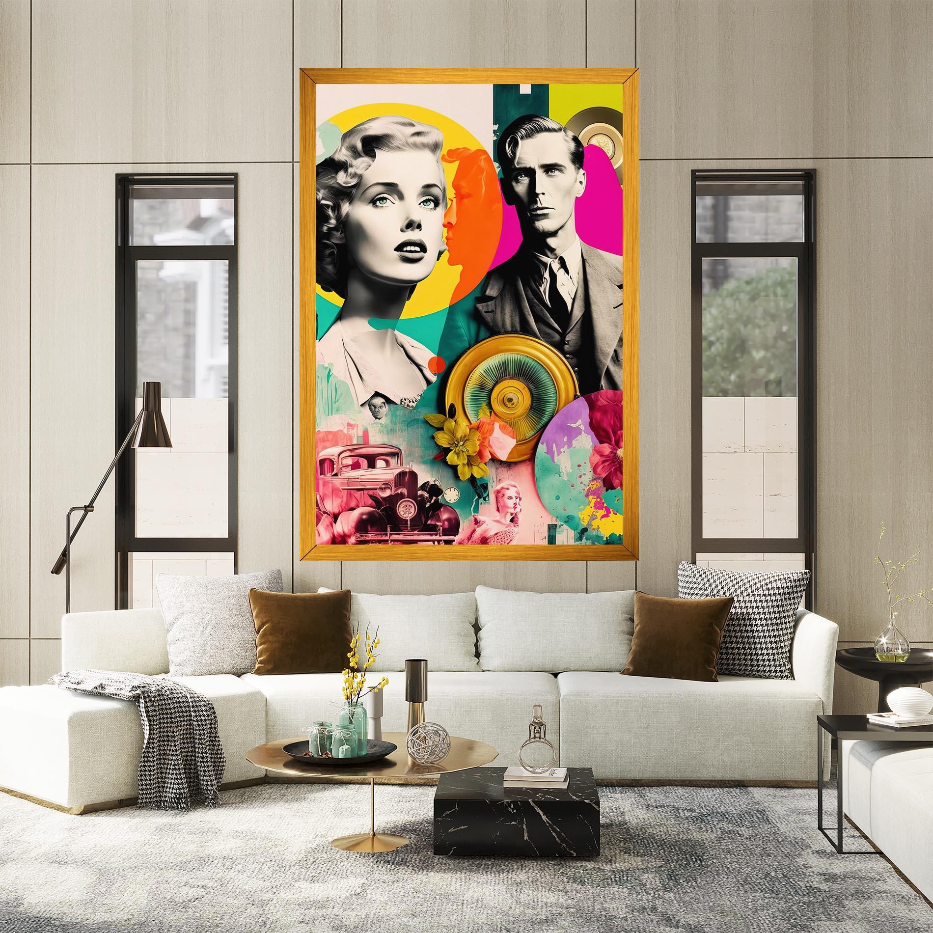 Leinwandbild 60s Retro Collage mockup 2