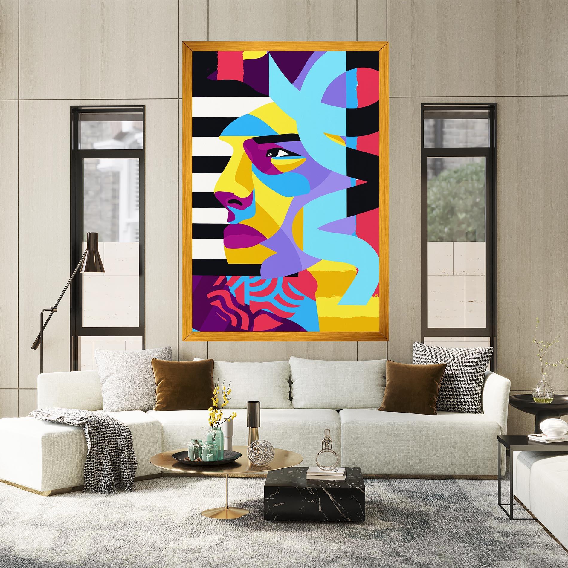 Leinwandbild Abstract Male Face mockup 2