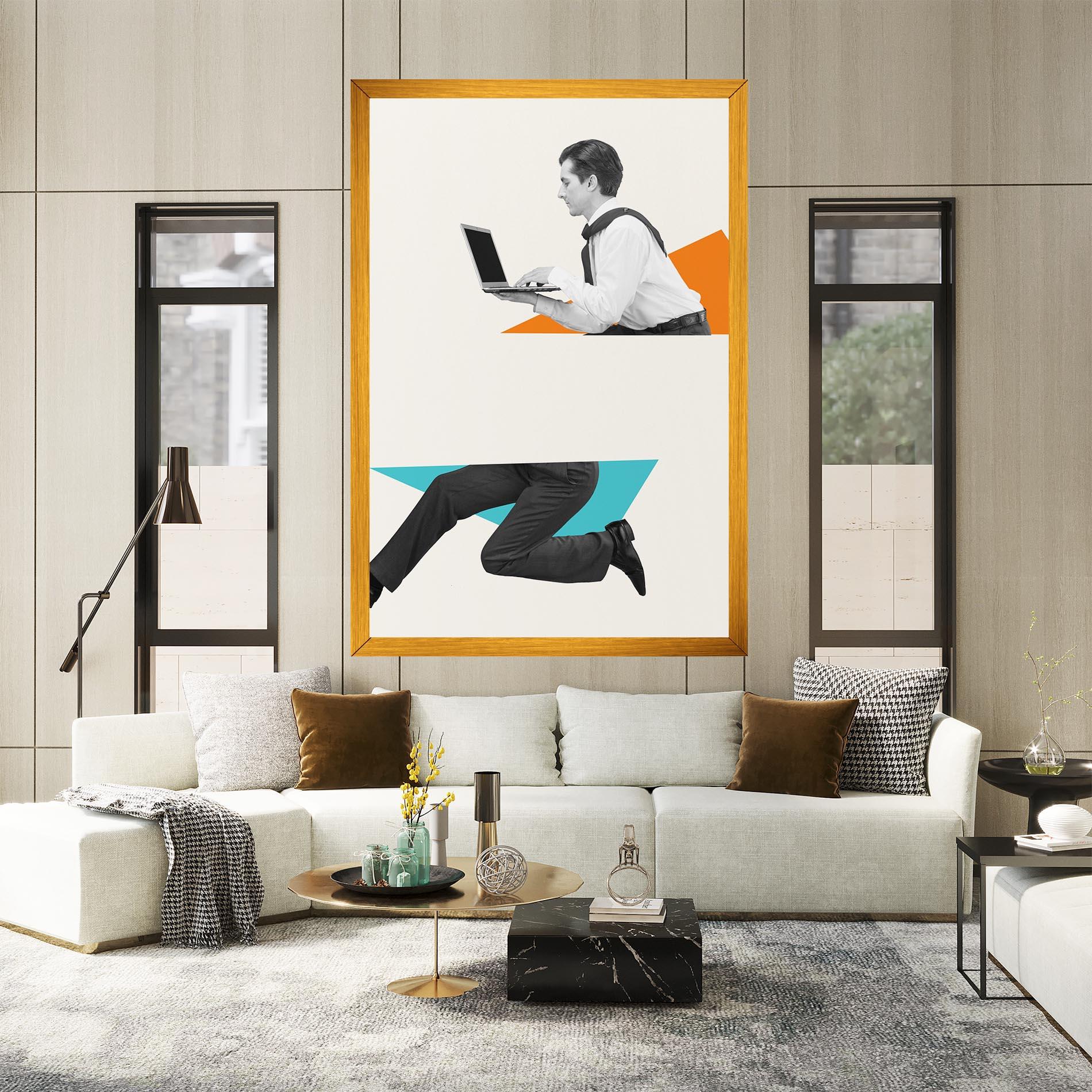 Leinwandbild Businessman Collage mockup 2