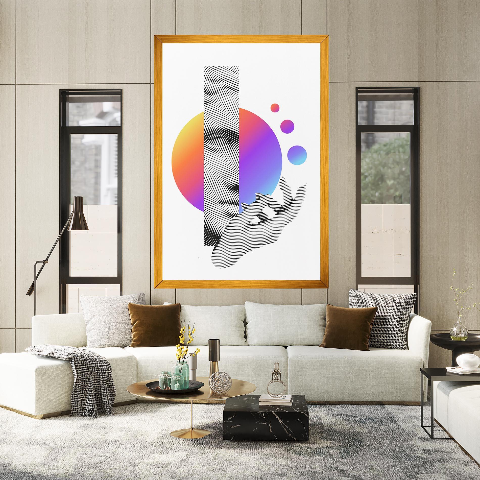 Leinwandbild Orange Light Statue mockup 2