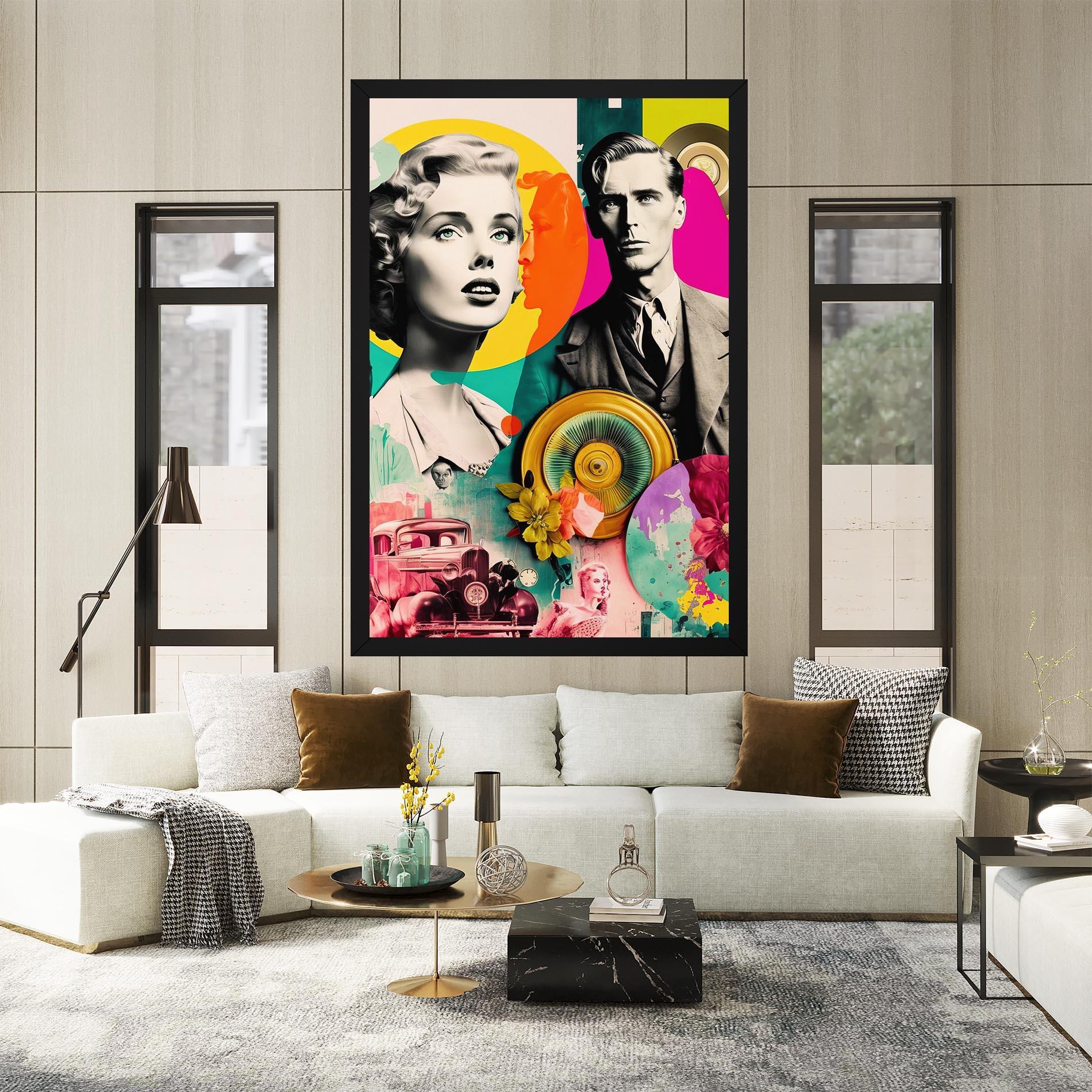 Leinwandbild 60s Retro Collage mockup 2