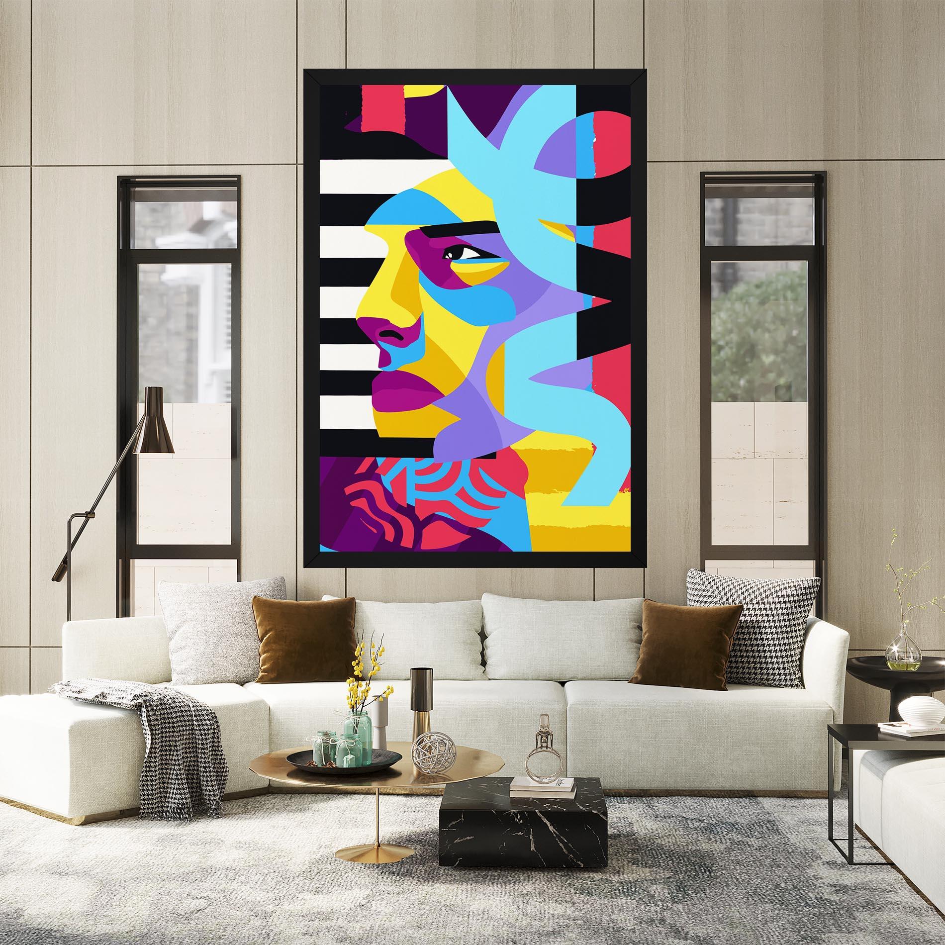 Leinwandbild Abstract Male Face mockup 2