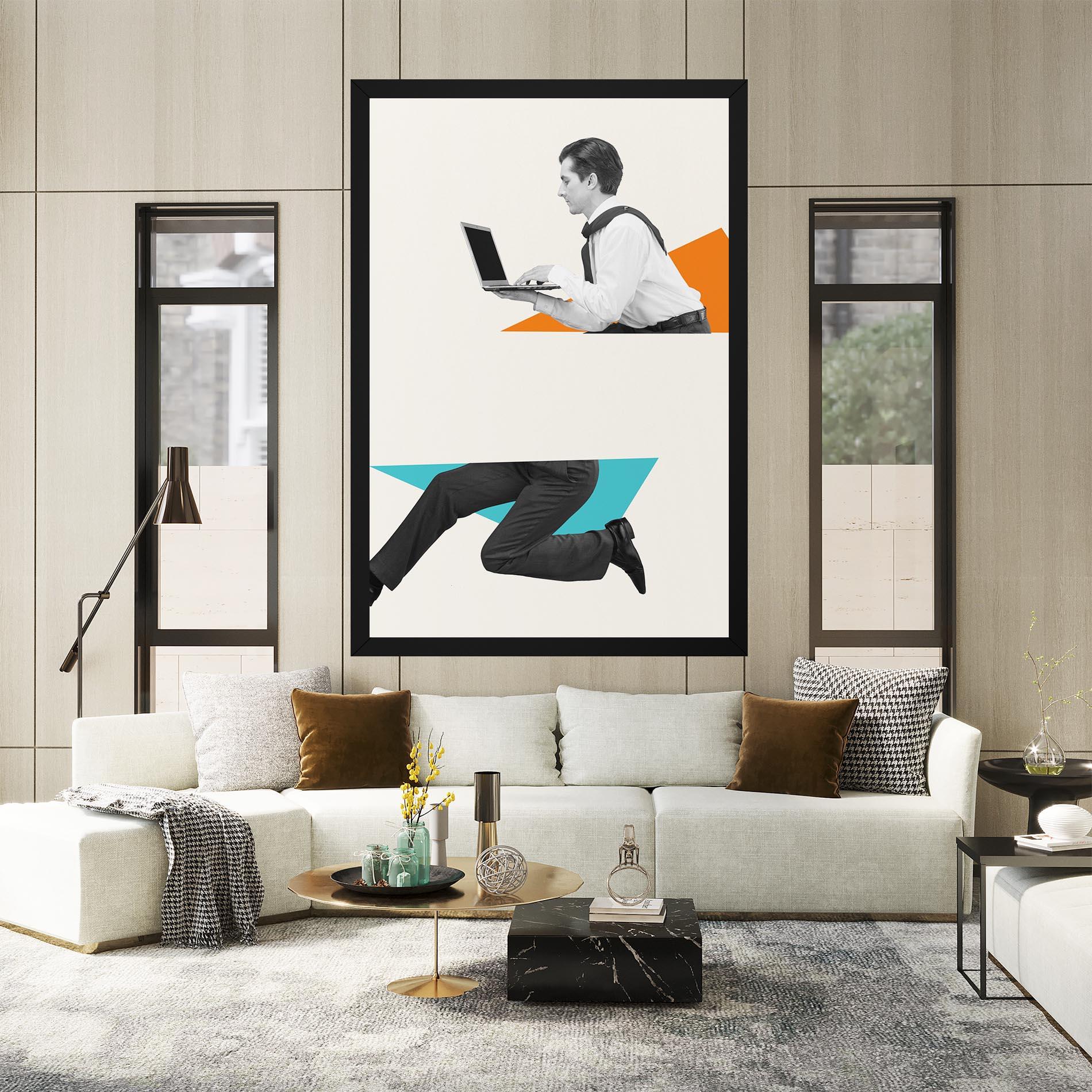 Leinwandbild Businessman Collage mockup 2