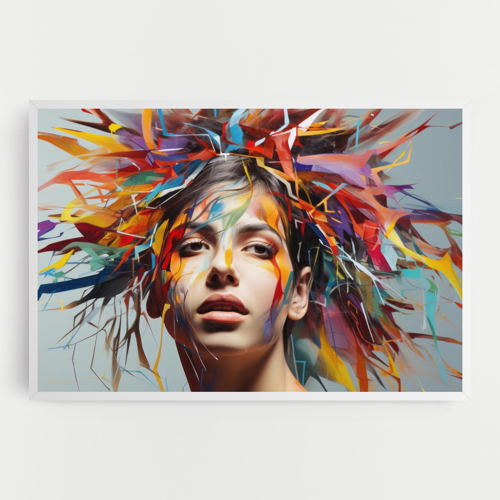 Leinwandbild Colorful Paint Hair mockup 0