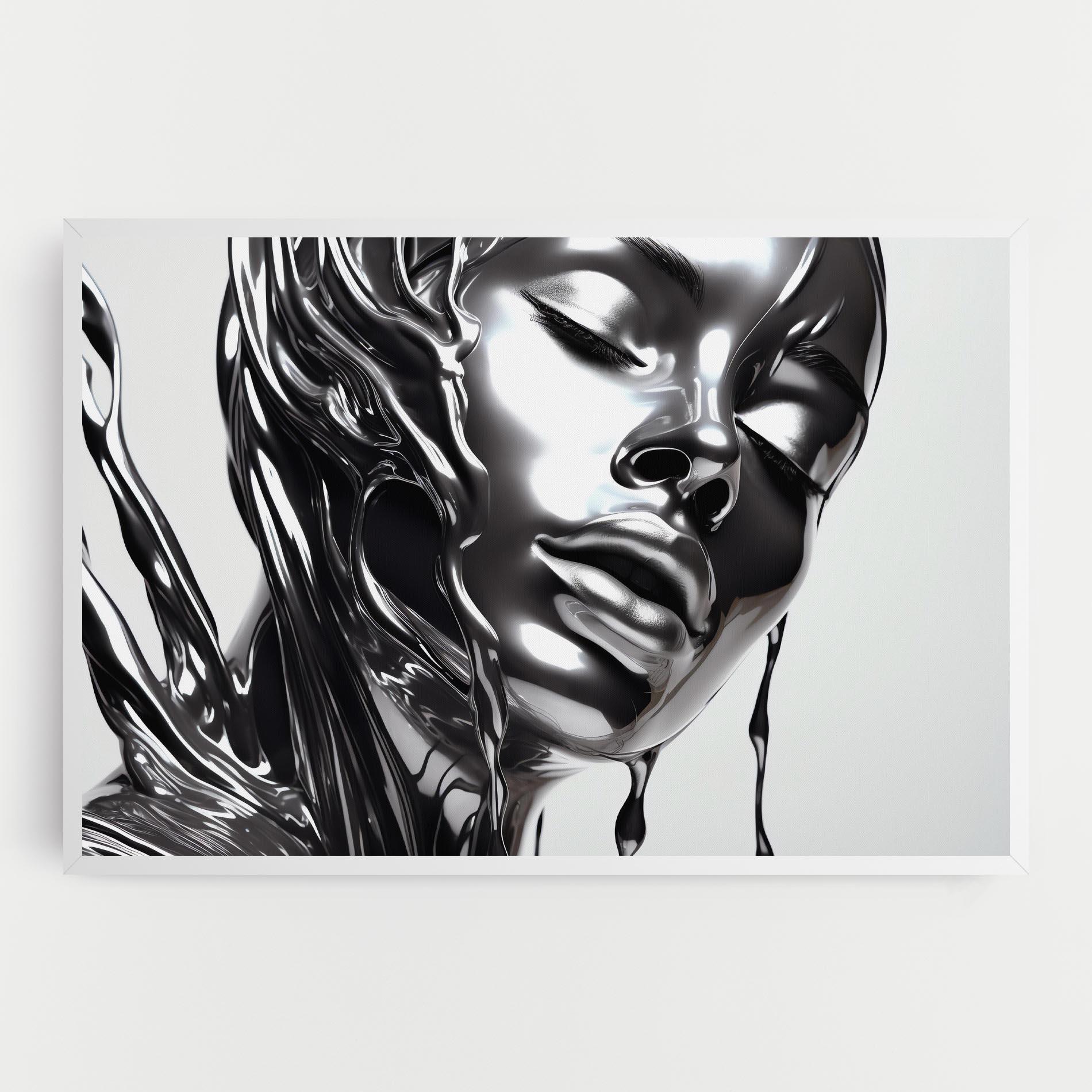 Leinwandbild Silver Liquid Woman mockup 0