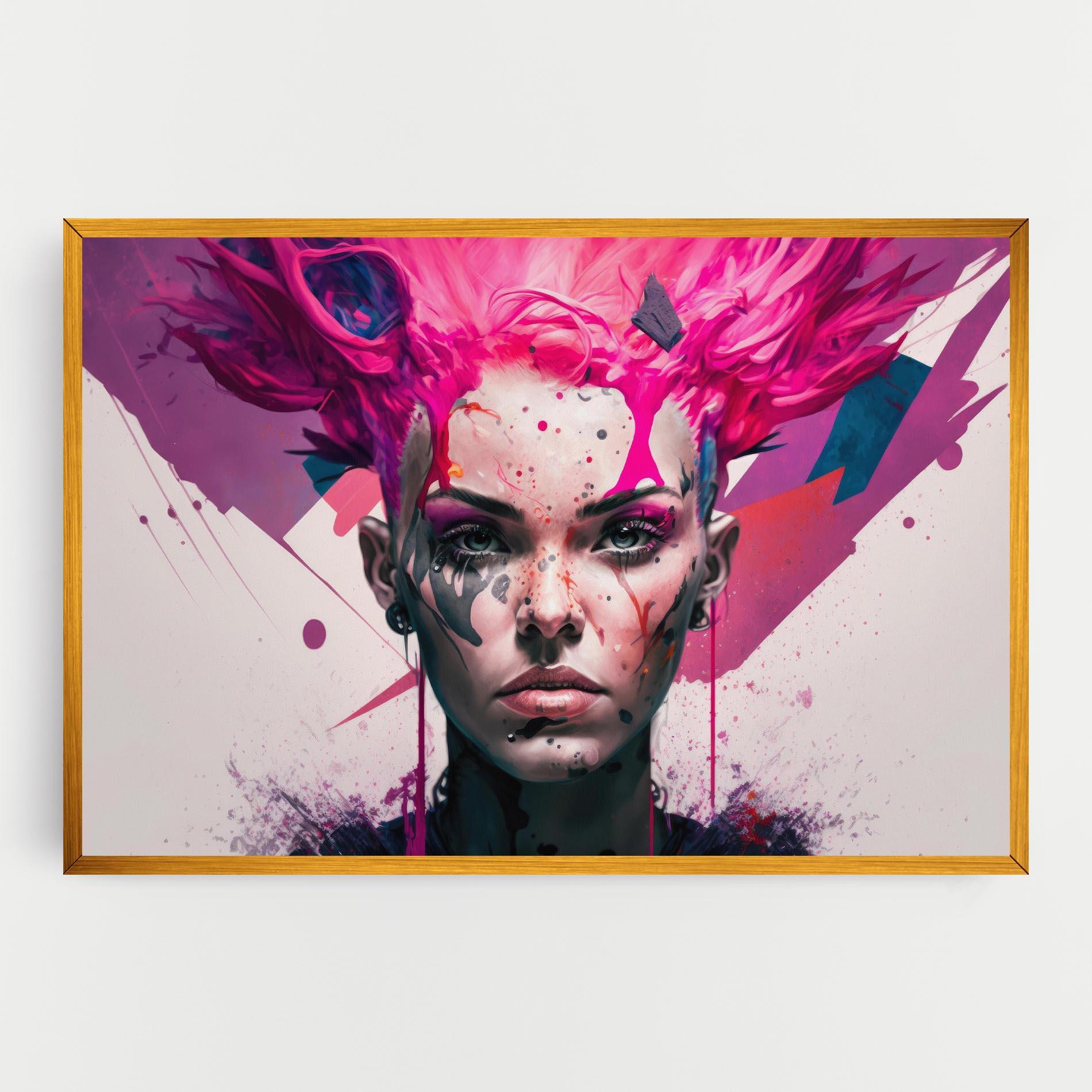Leinwandbild Abstract Pink Hair mockup 0