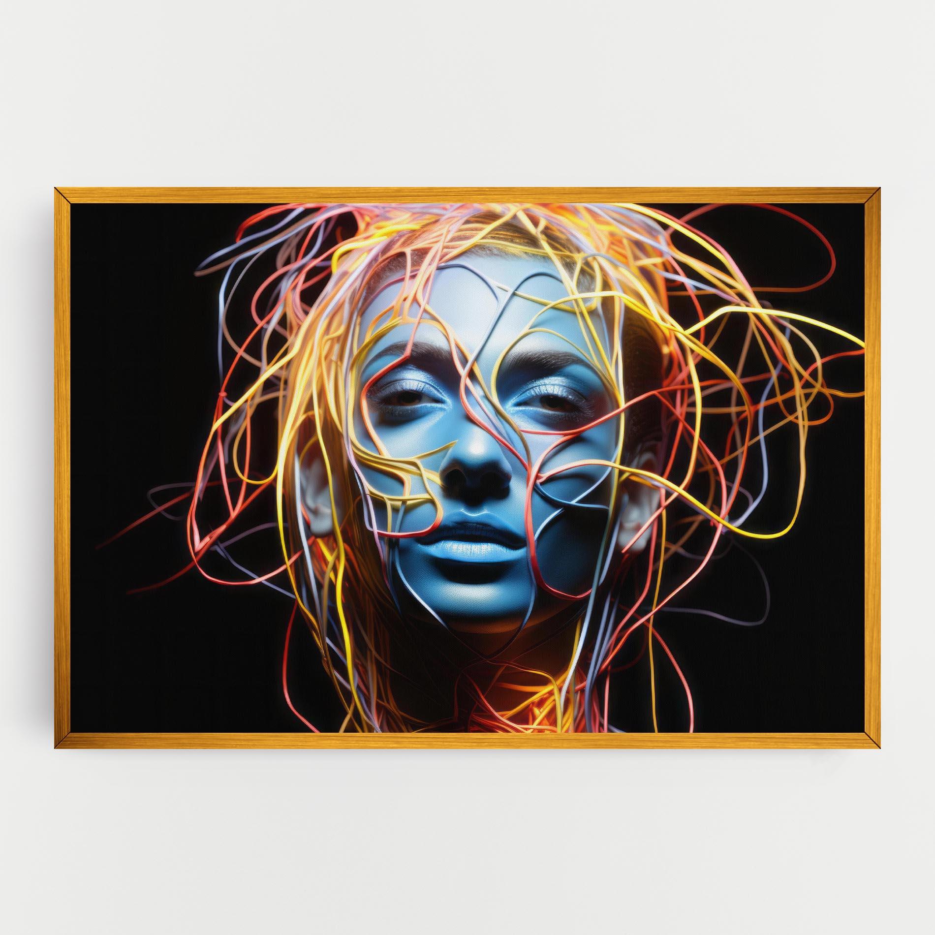Leinwandbild Neon Lights Hair mockup 0