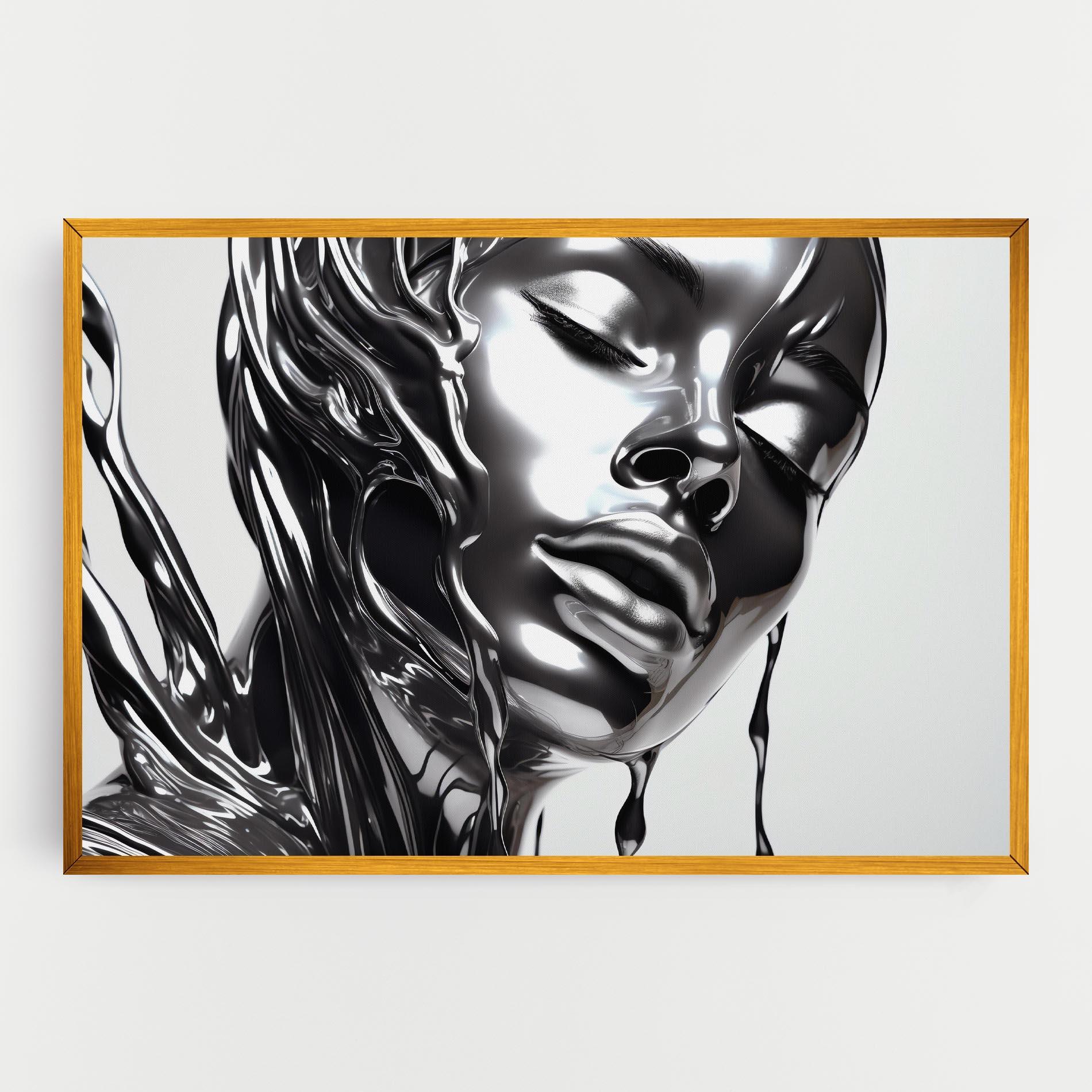 Leinwandbild Silver Liquid Woman mockup 0