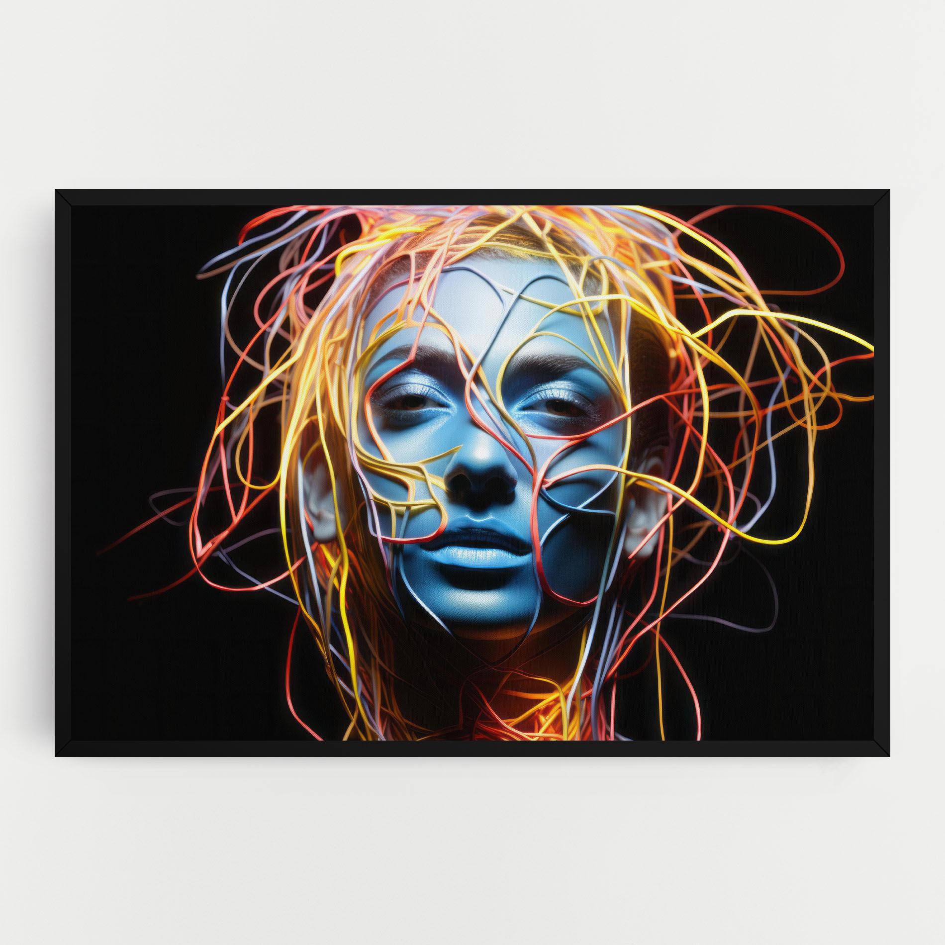 Leinwandbild Neon Lights Hair mockup 0