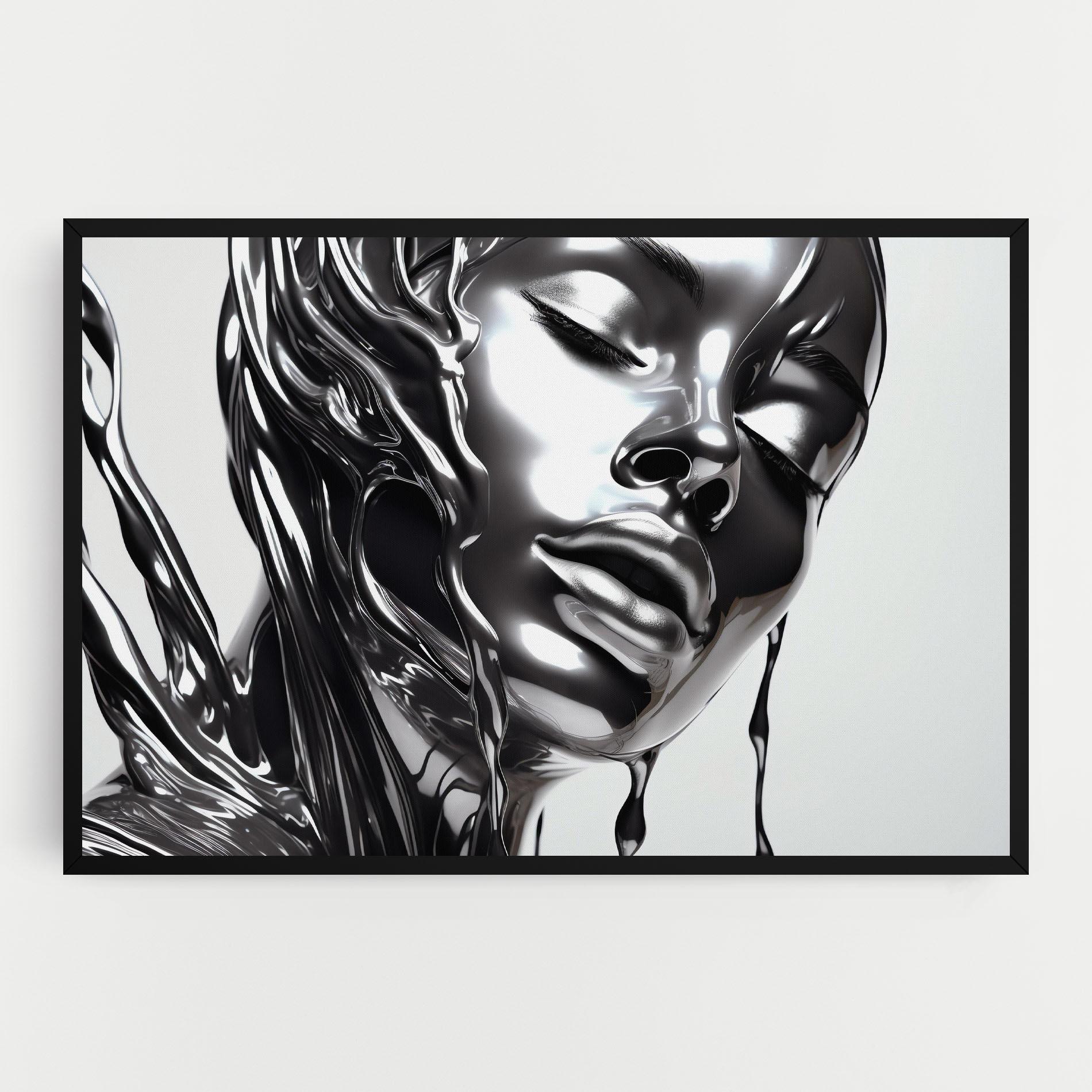 Leinwandbild Silver Liquid Woman mockup 0