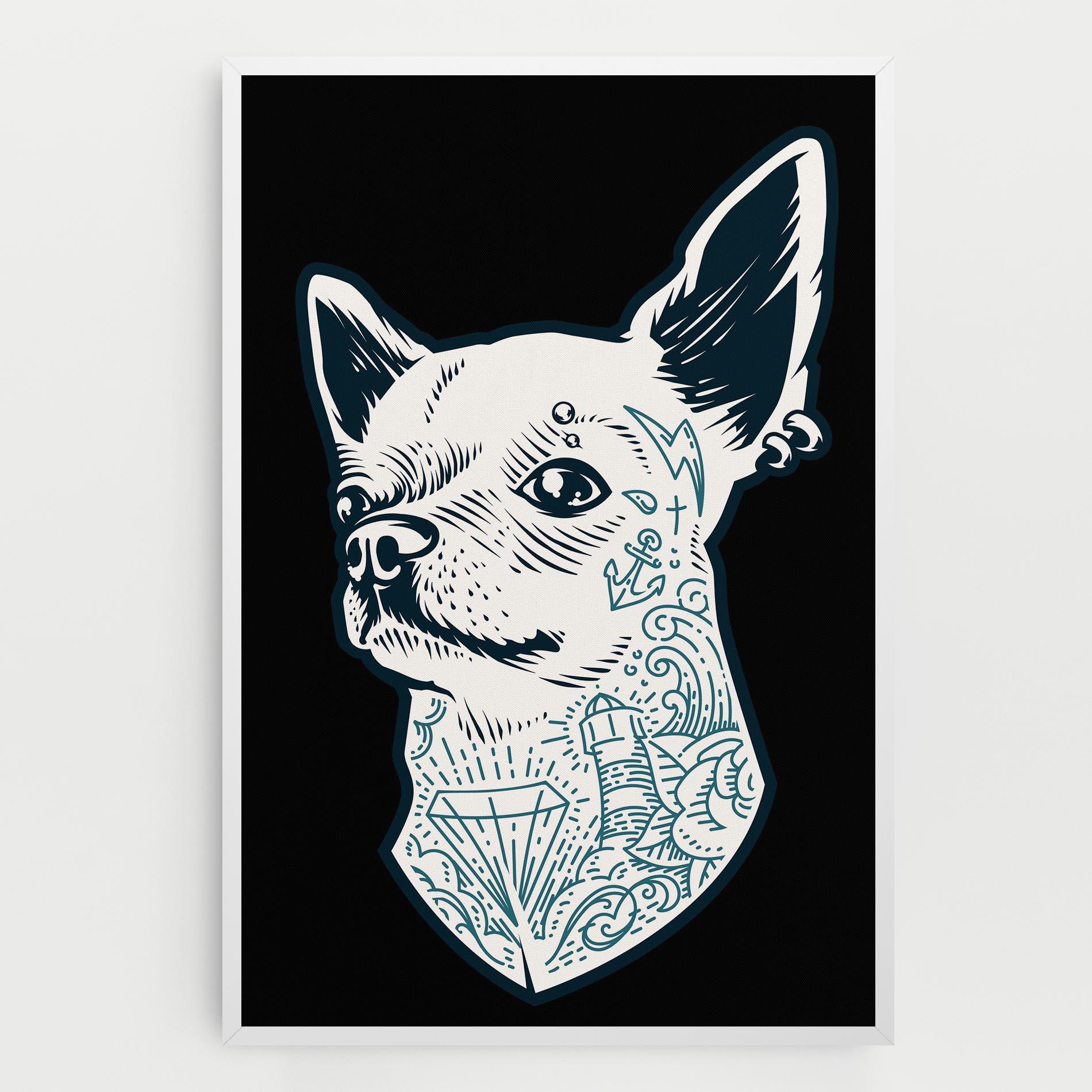 Leinwandbild Chihuahua Tattoo mockup 0