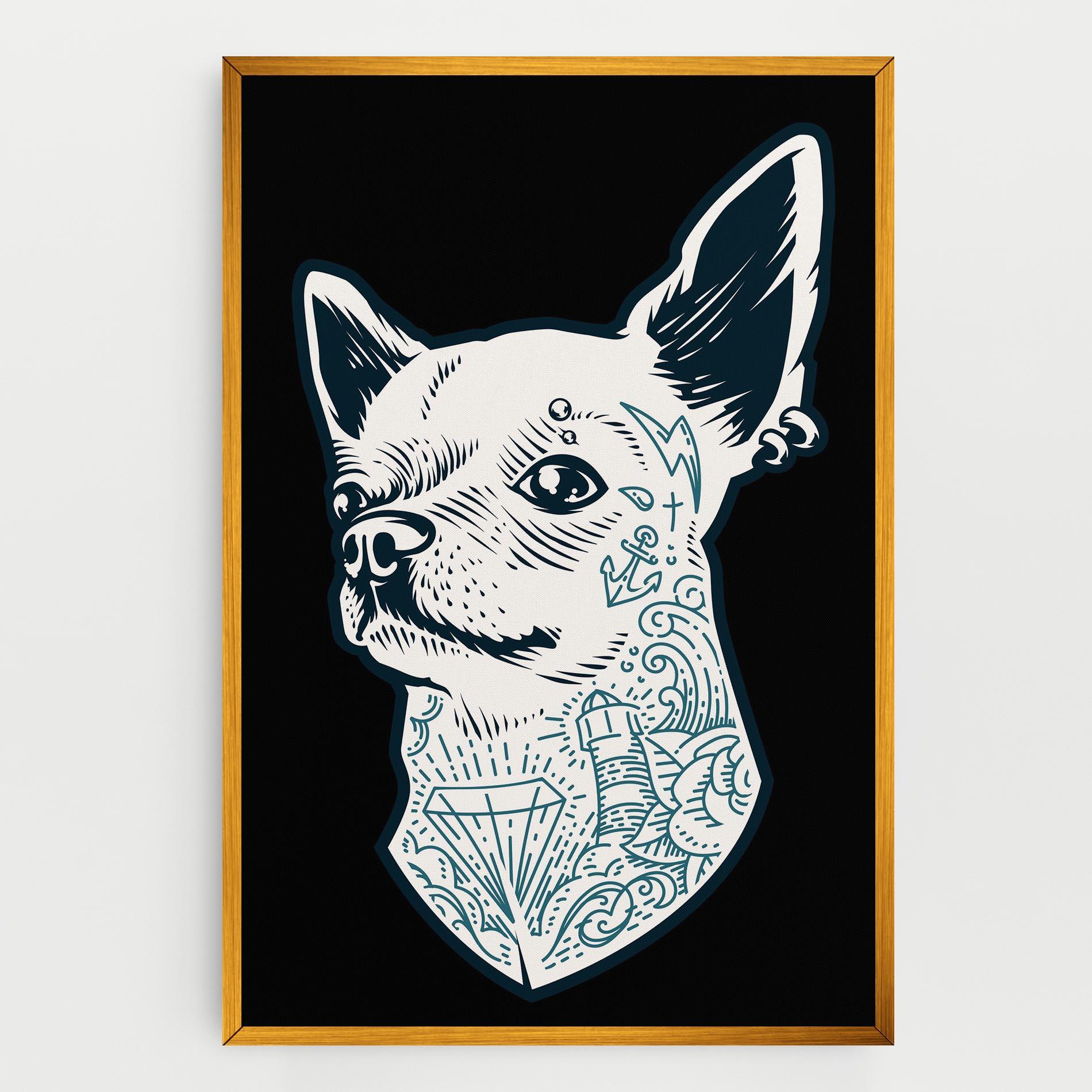 Leinwandbild Chihuahua Tattoo mockup 0