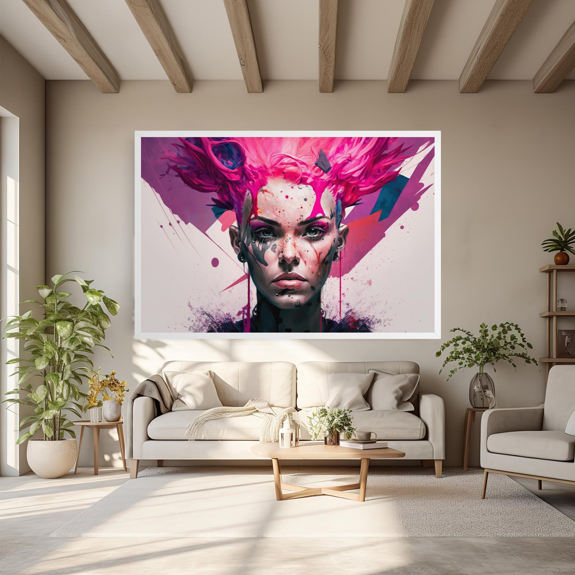 Leinwandbild Abstract Pink Hair mockup 6