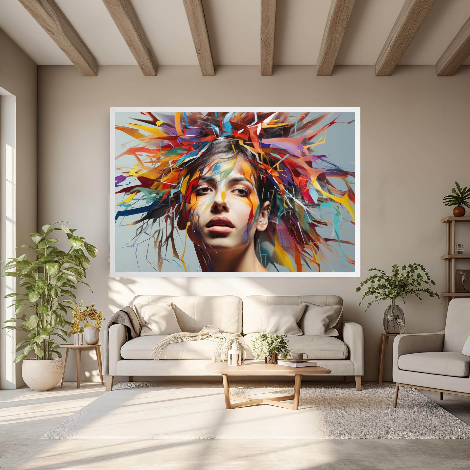 Leinwandbild Colorful Paint Hair mockup 6