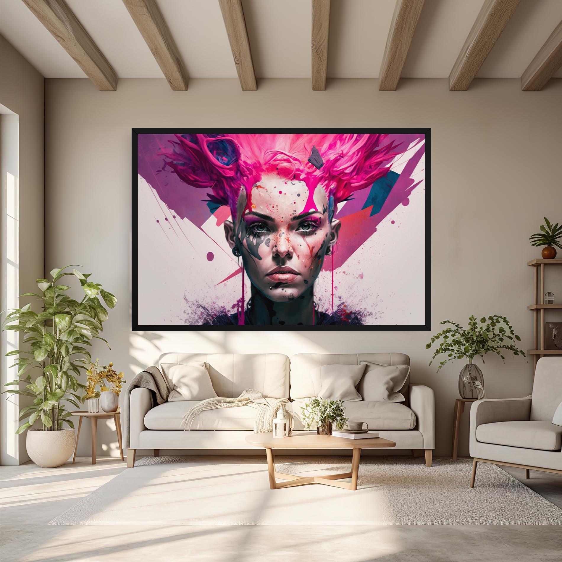 Leinwandbild Abstract Pink Hair mockup 6