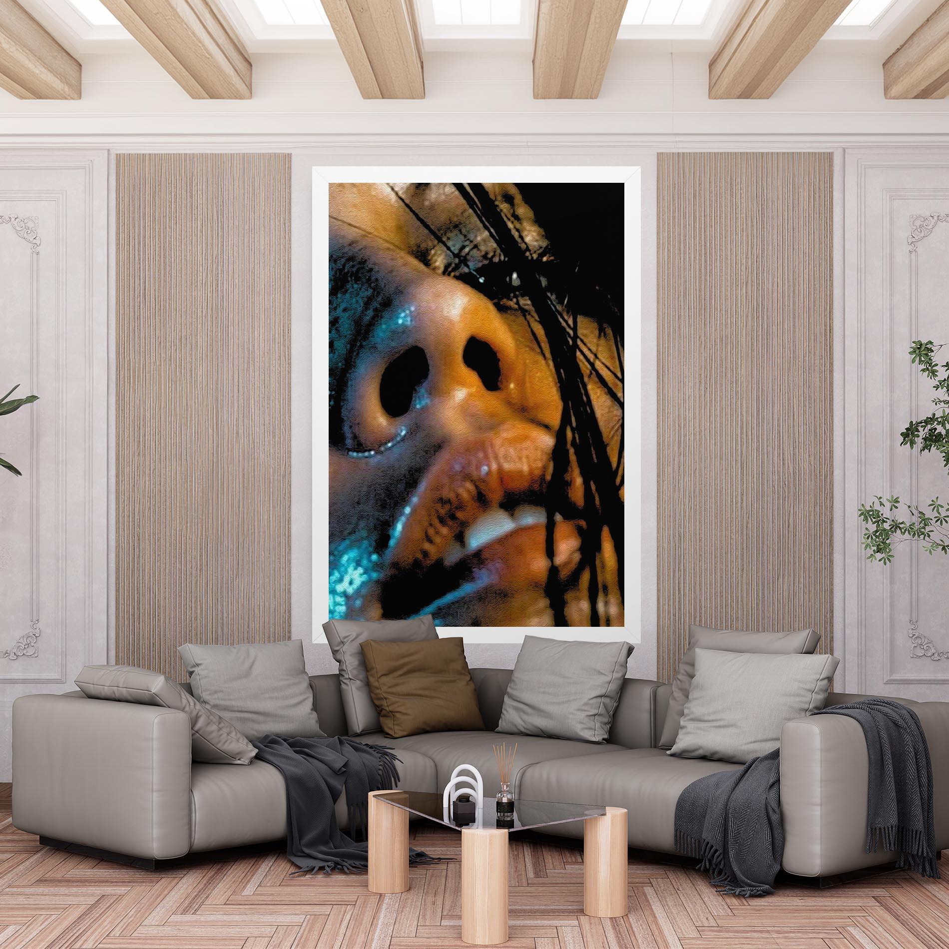 Leinwandbild Blue Light Face mockup 6