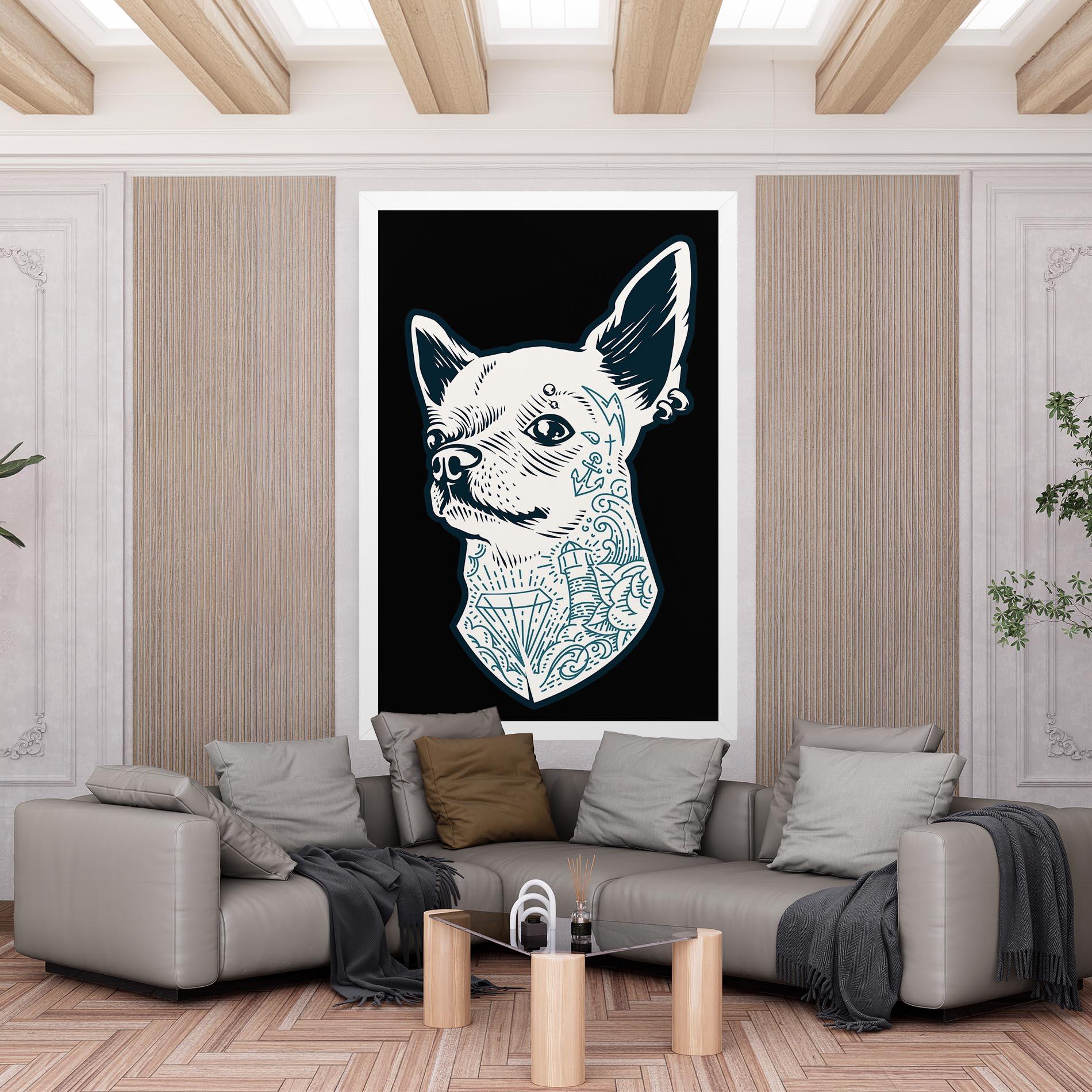 Leinwandbild Chihuahua Tattoo mockup 6