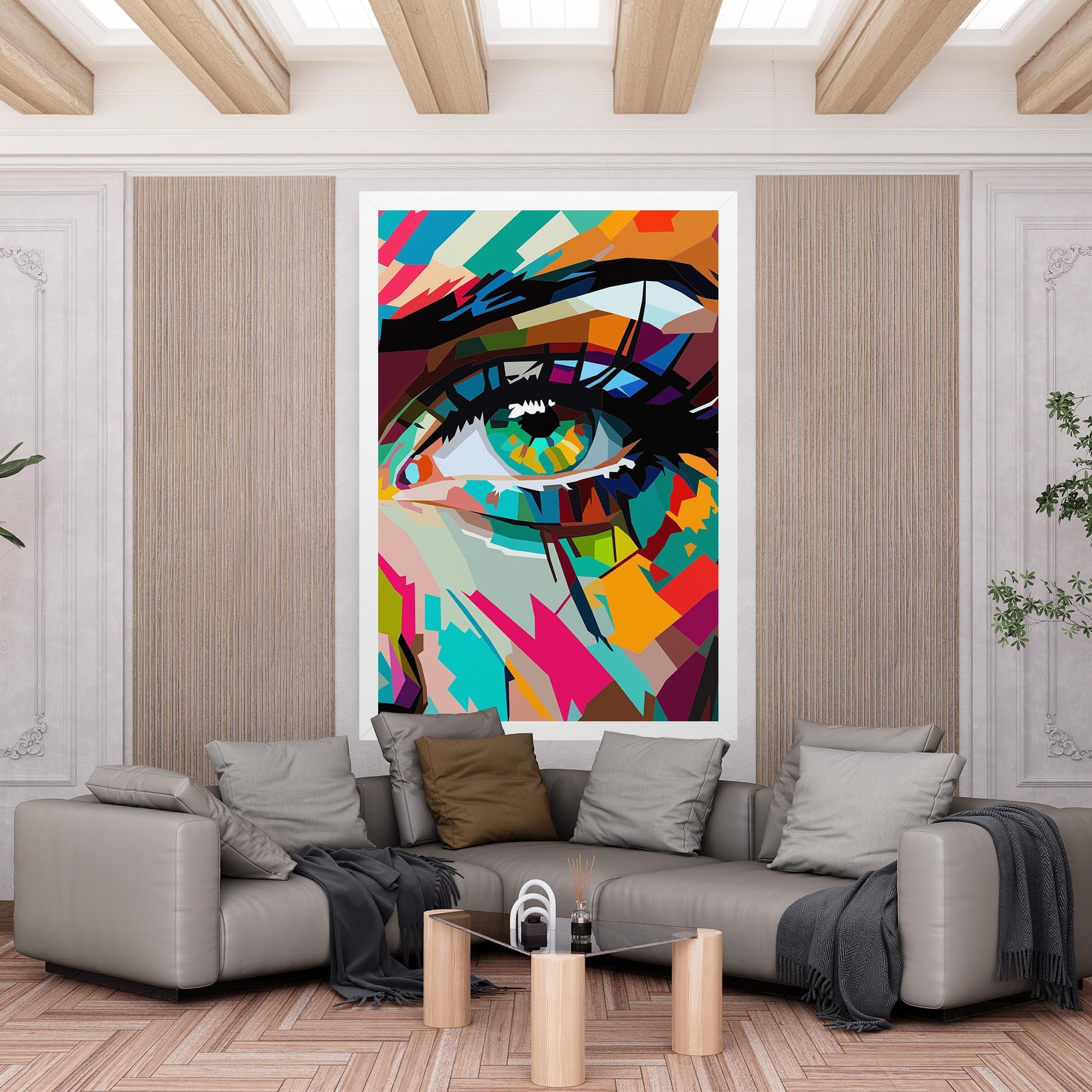 Leinwandbild Colorful Eye mockup 6