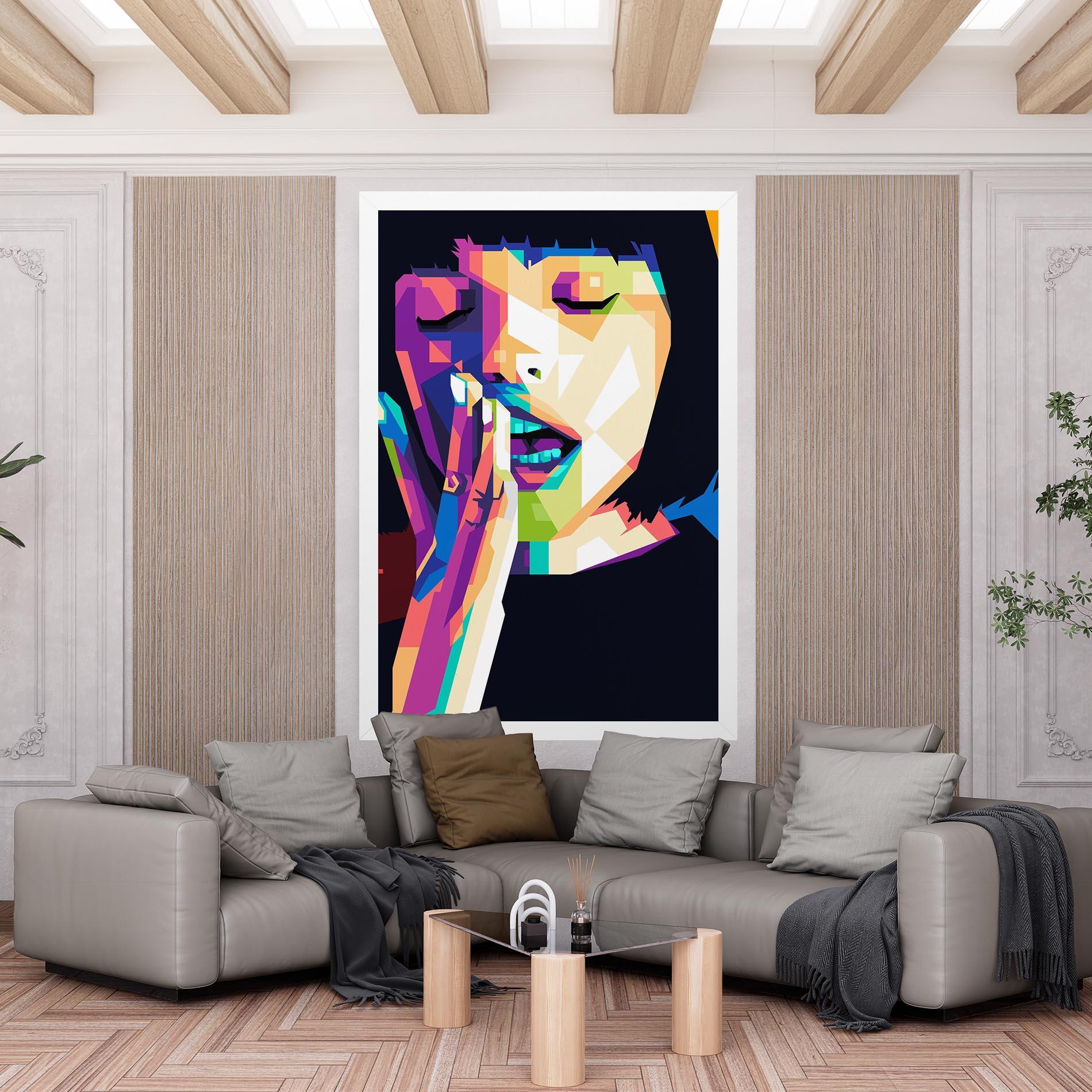 Leinwandbild Polygonal Pretty Girl mockup 6