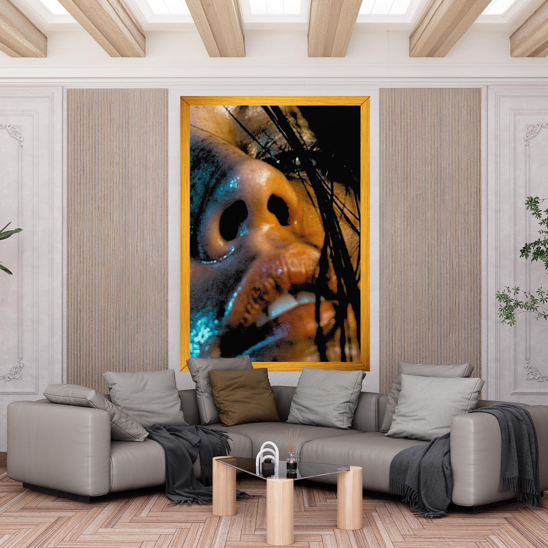 Leinwandbild Blue Light Face mockup 6