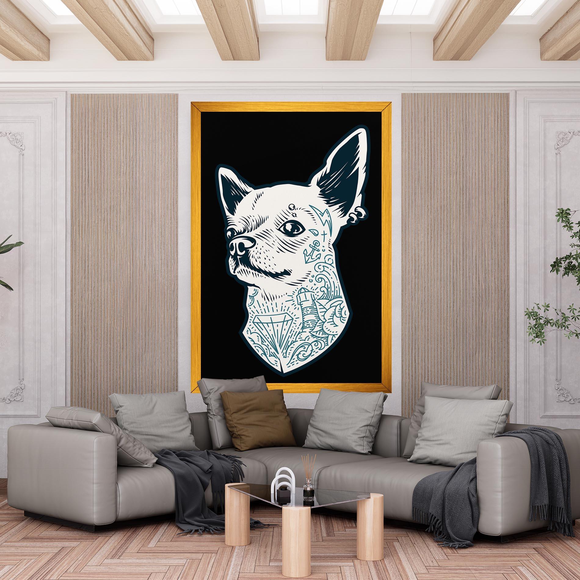 Leinwandbild Chihuahua Tattoo mockup 6