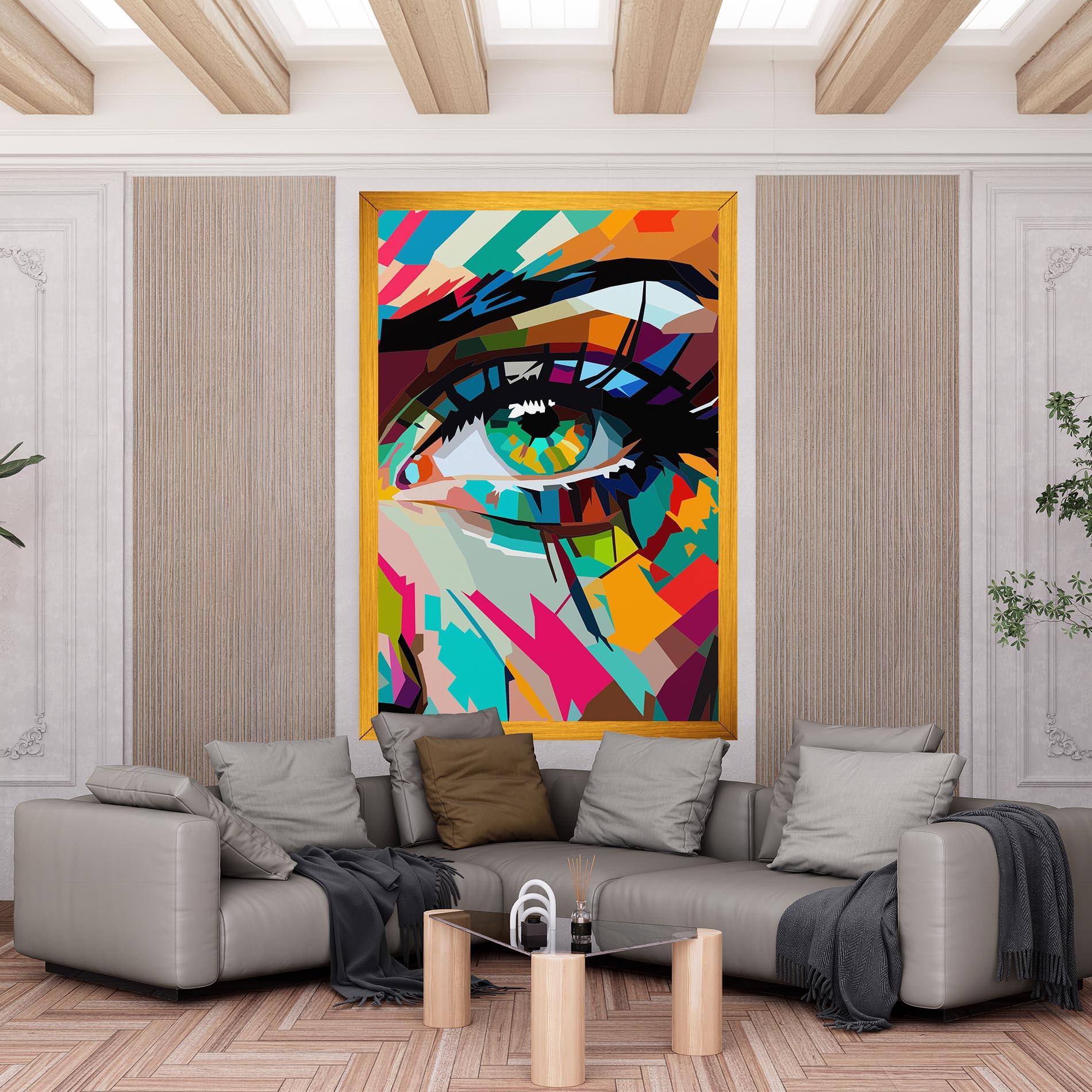 Leinwandbild Colorful Eye mockup 6