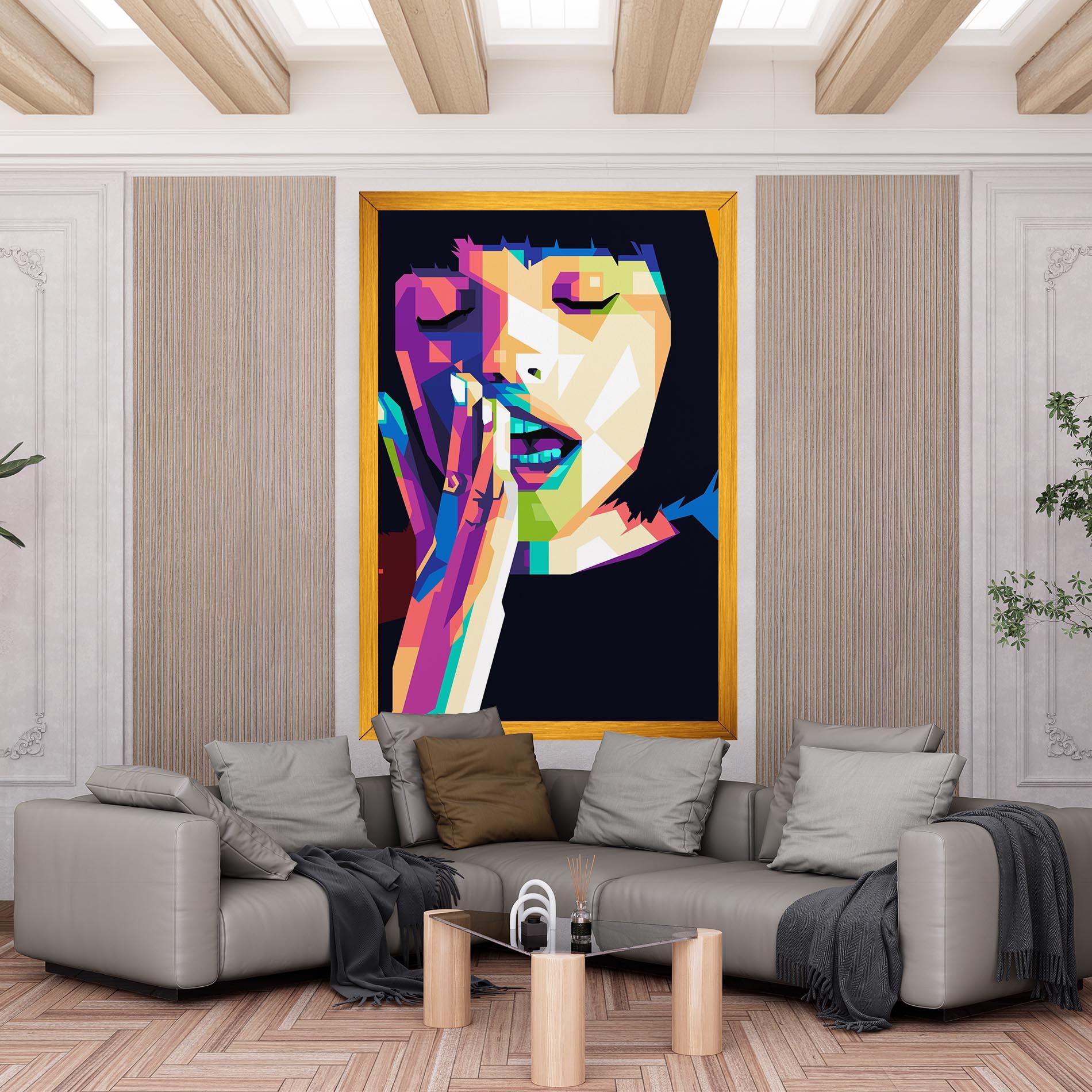 Leinwandbild Polygonal Pretty Girl mockup 6