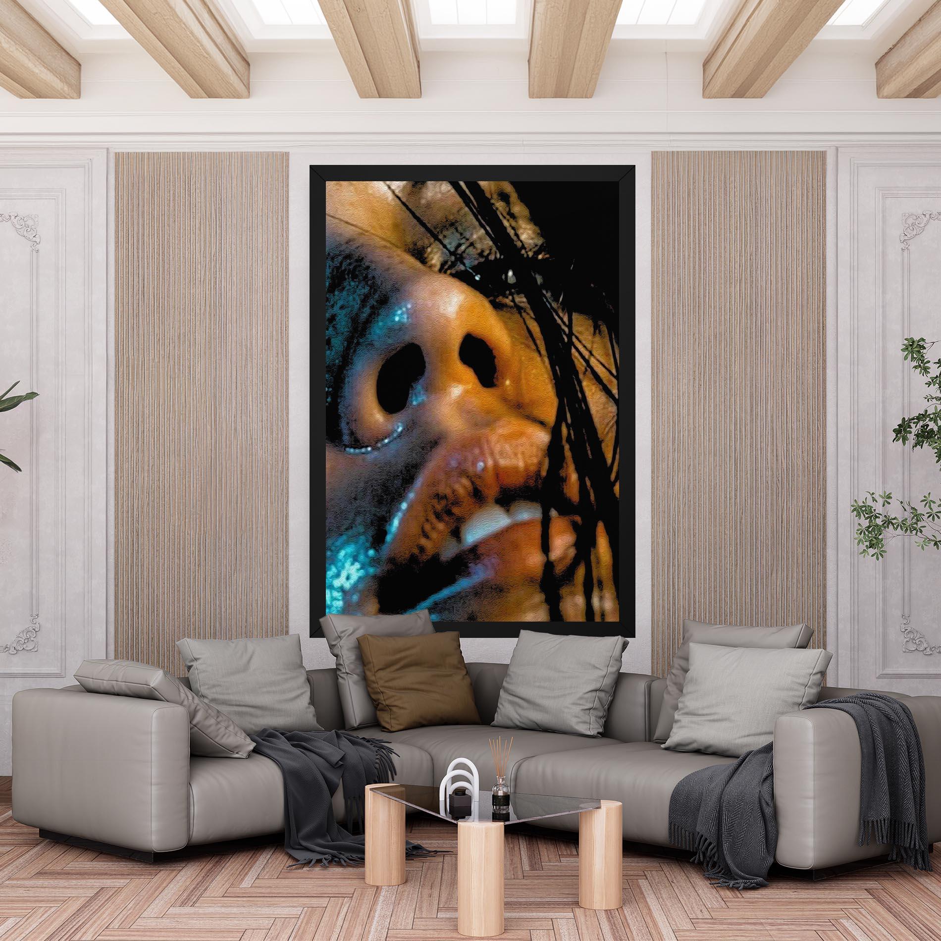 Leinwandbild Blue Light Face mockup 6