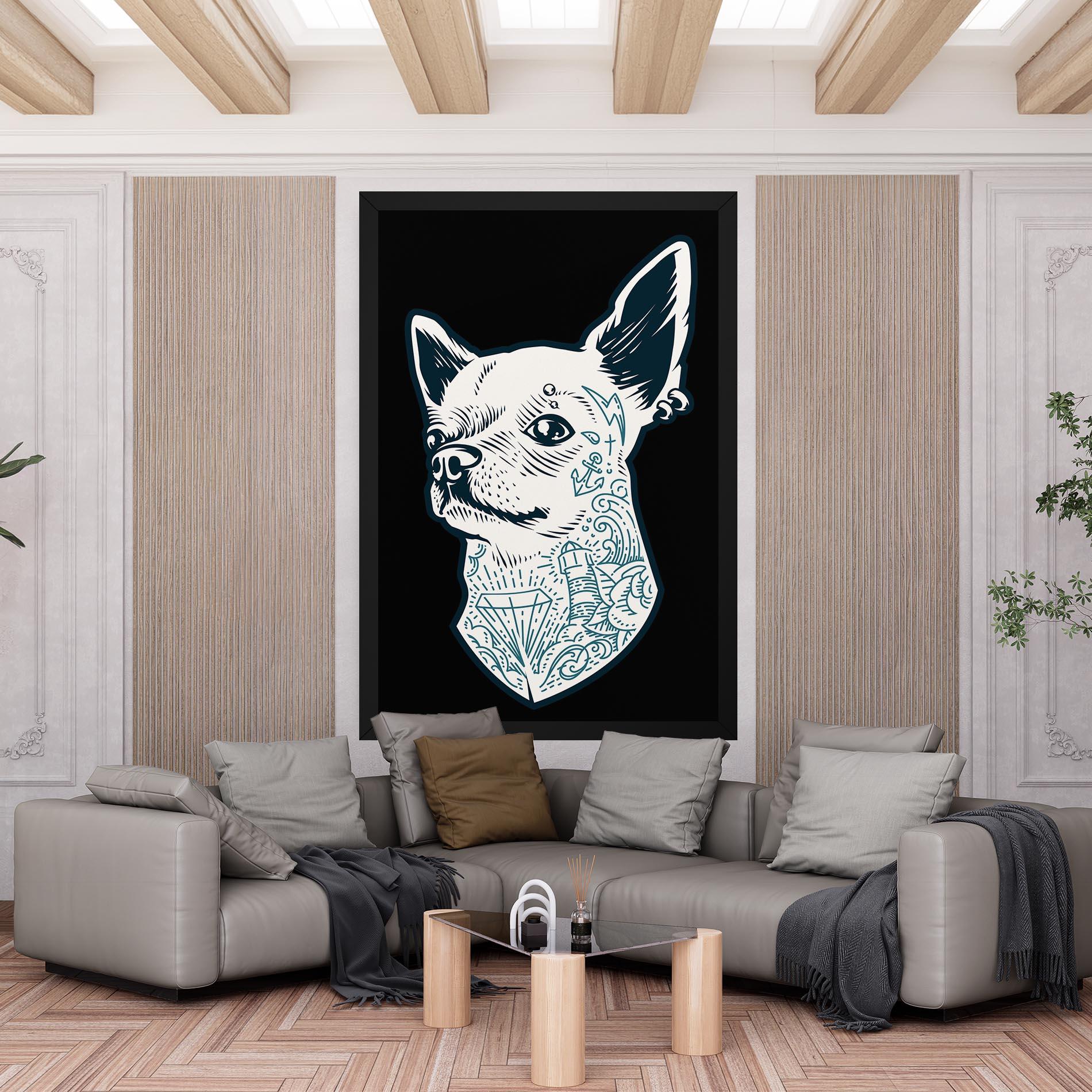 Leinwandbild Chihuahua Tattoo mockup 6