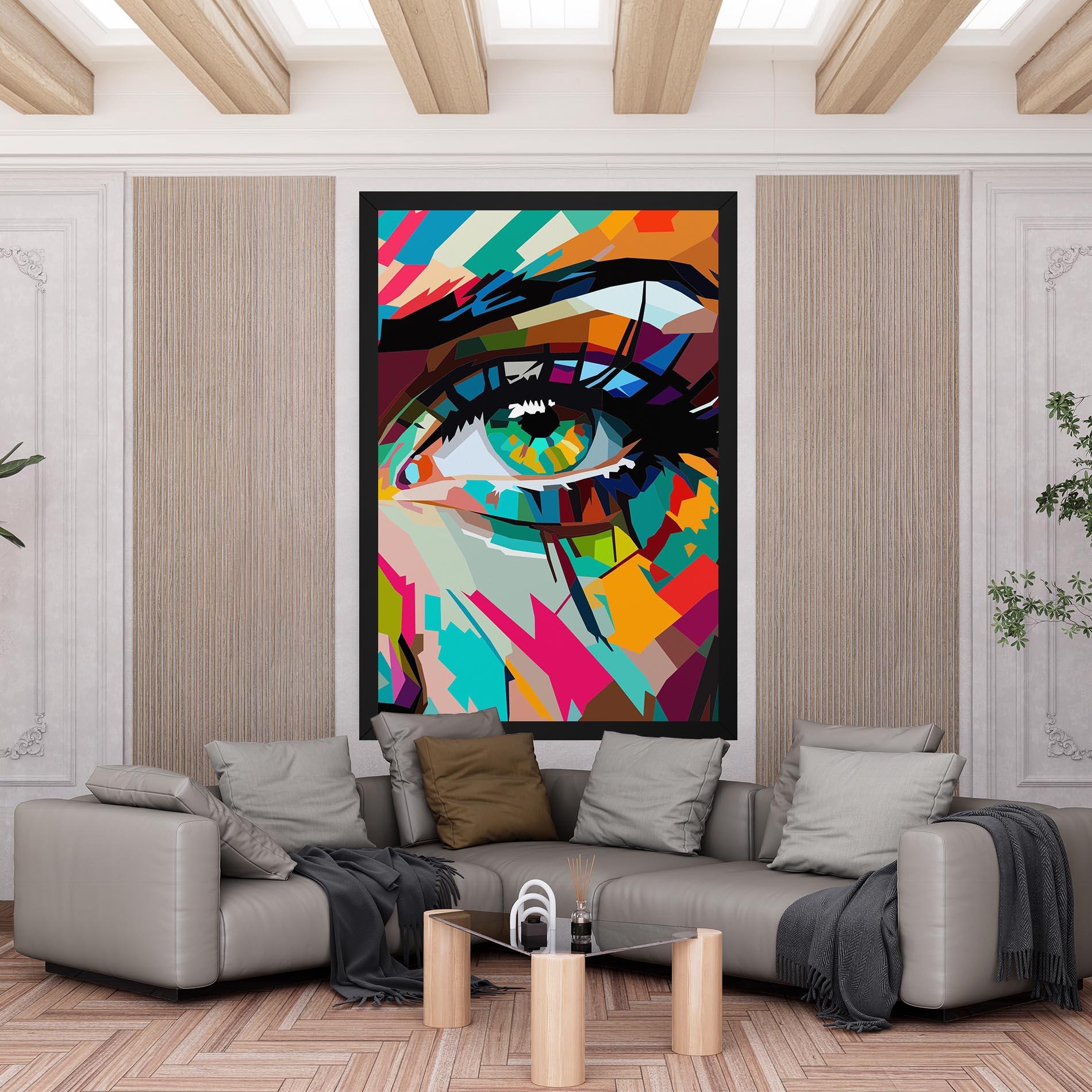 Leinwandbild Colorful Eye mockup 6