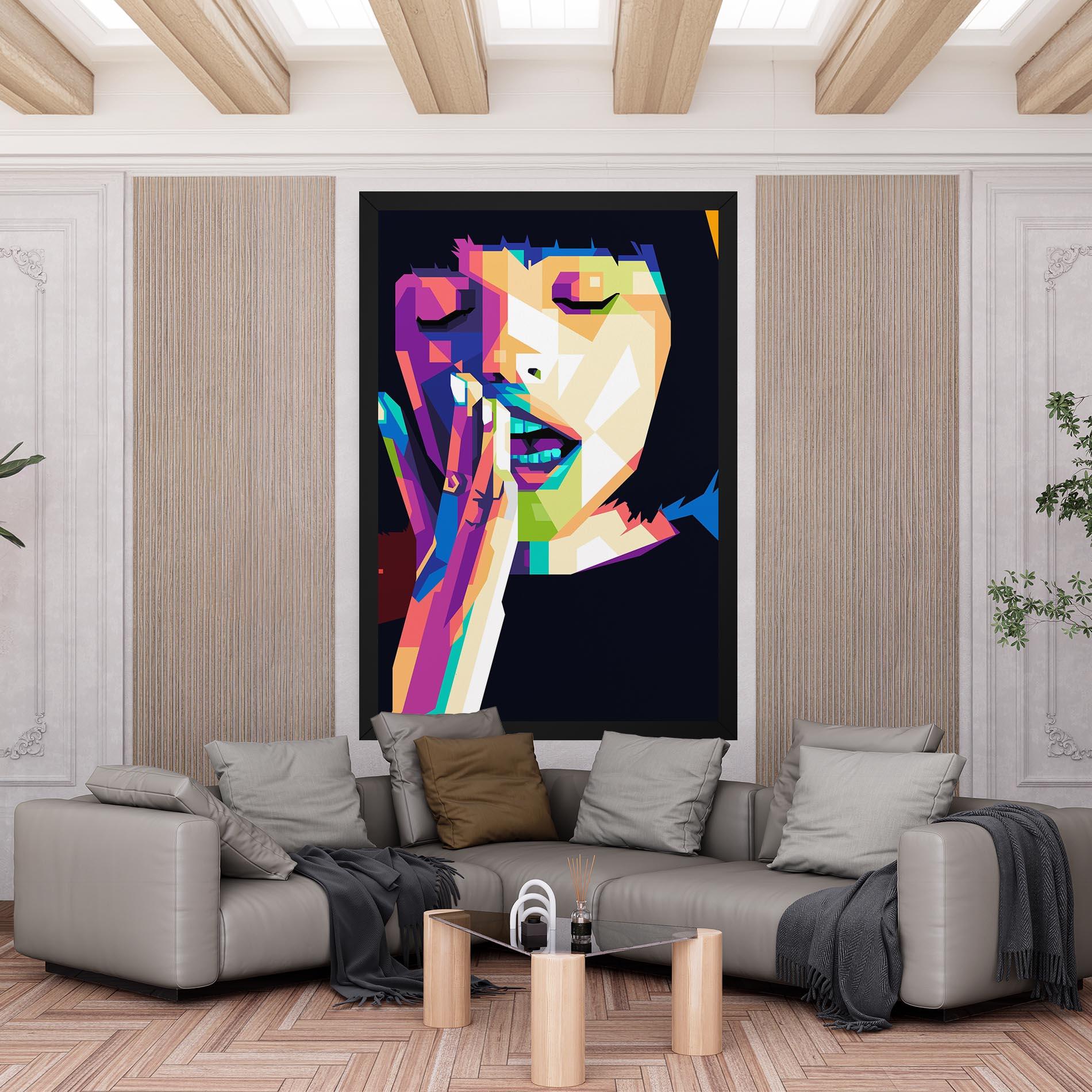 Leinwandbild Polygonal Pretty Girl mockup 6