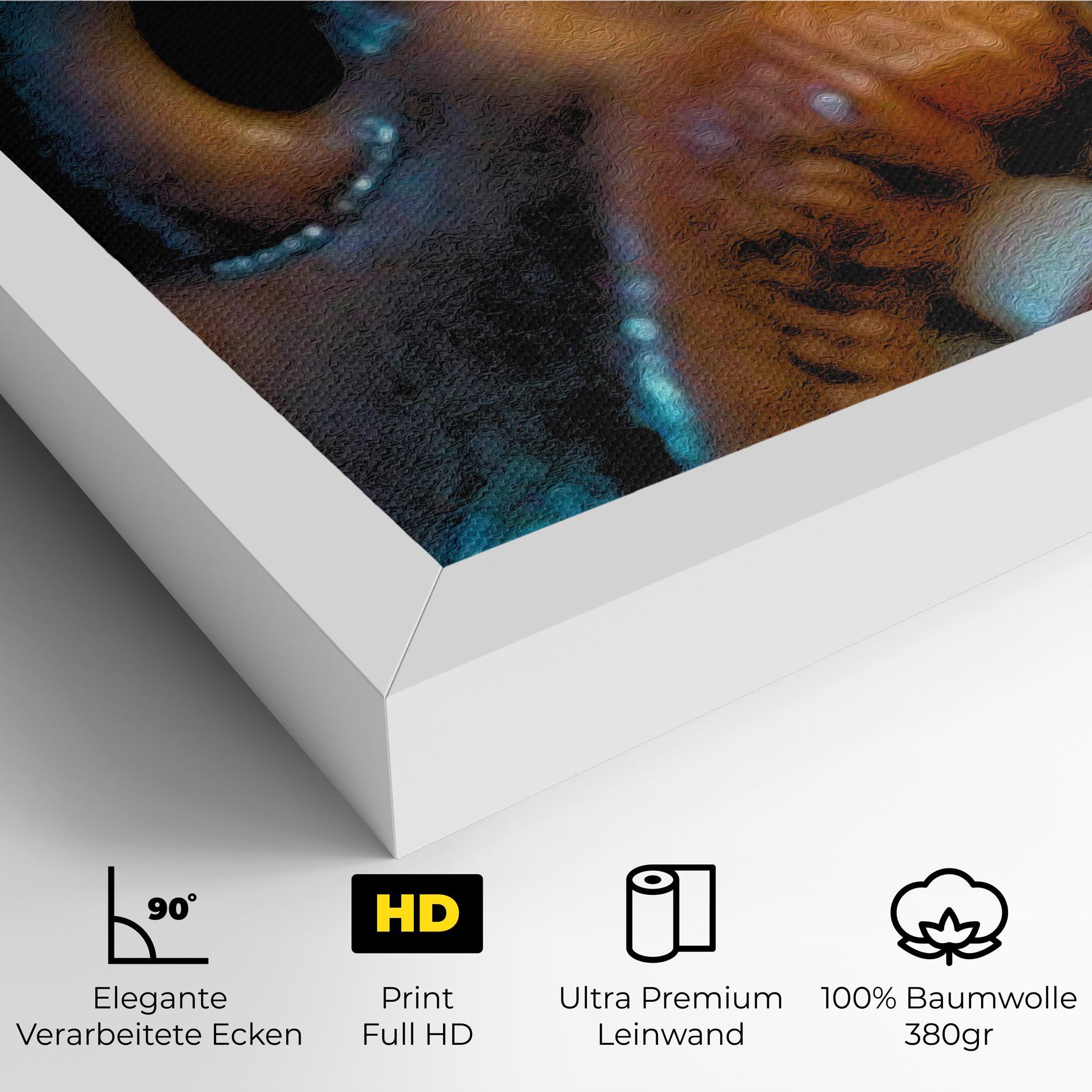 Leinwandbild Blue Light Face mockup 4